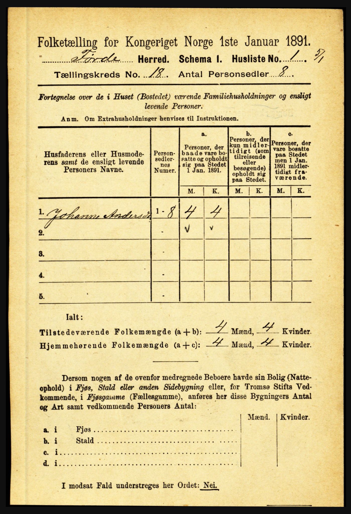 RA, 1891 census for 1432 Førde, 1891, p. 6325