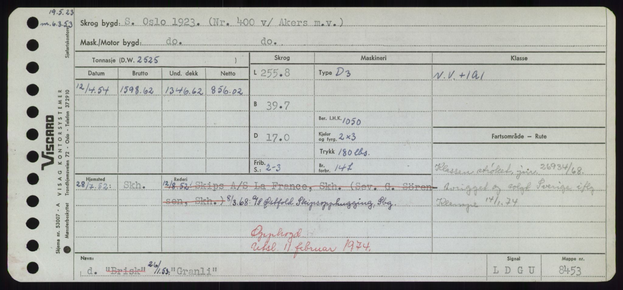 Sjøfartsdirektoratet med forløpere, Skipsmålingen, RA/S-1627/H/Hd/L0013: Fartøy, Gne-Gås, p. 153