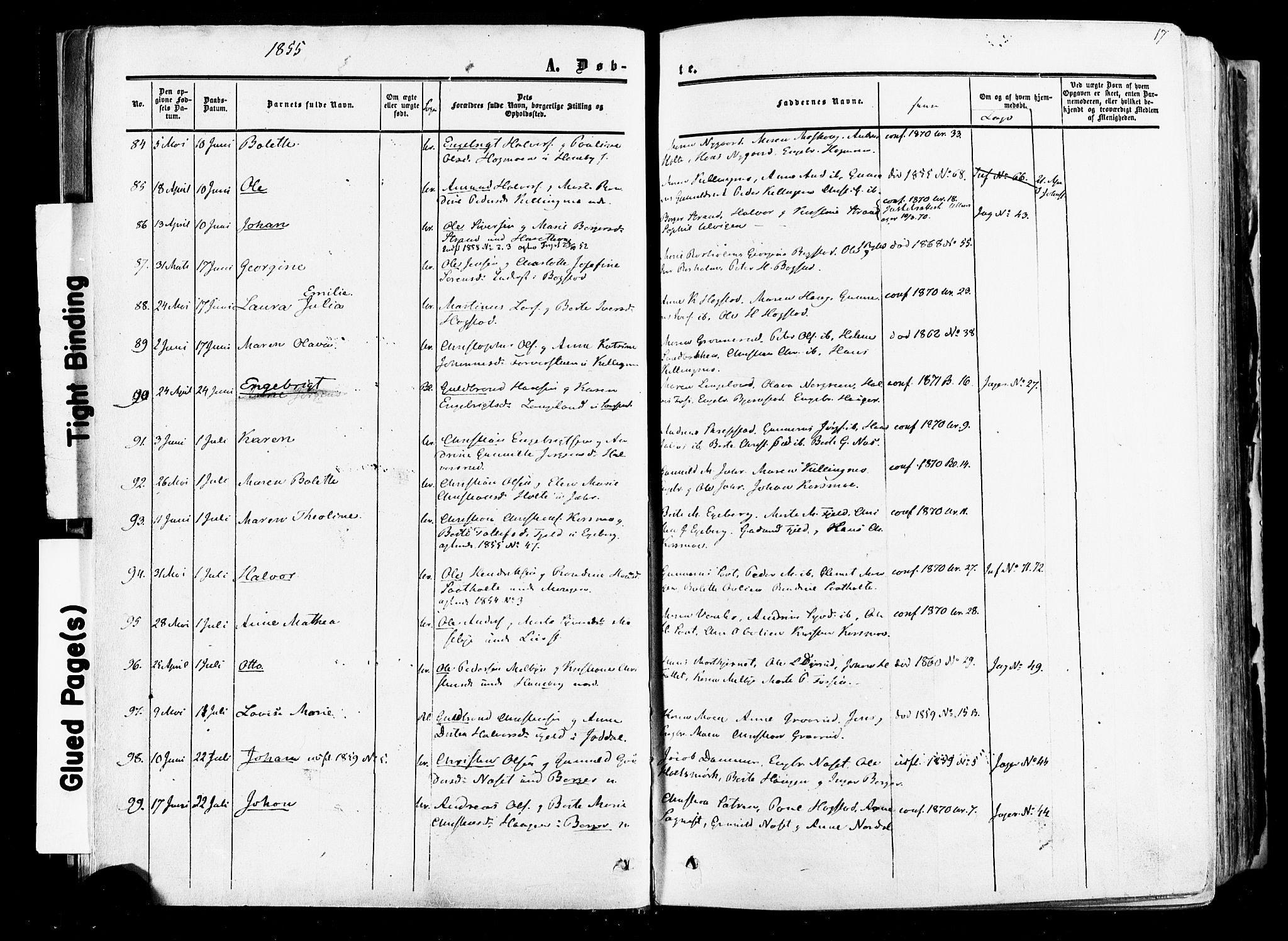Aurskog prestekontor Kirkebøker, SAO/A-10304a/F/Fa/L0007: Parish register (official) no. I 7, 1854-1877, p. 17