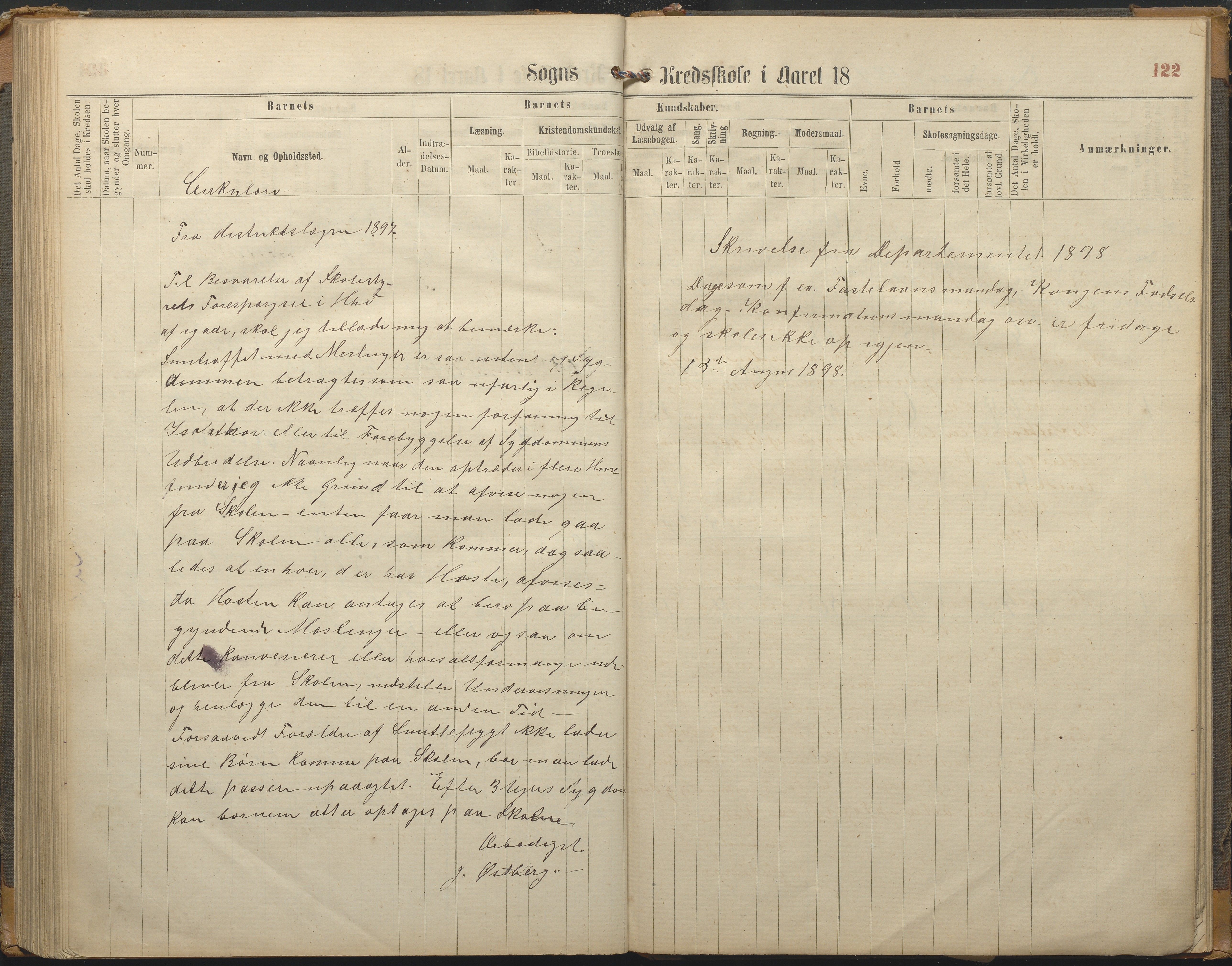 Hisøy kommune frem til 1991, AAKS/KA0922-PK/33/L0002: Skoleprotokoll, 1863-1881, p. 122