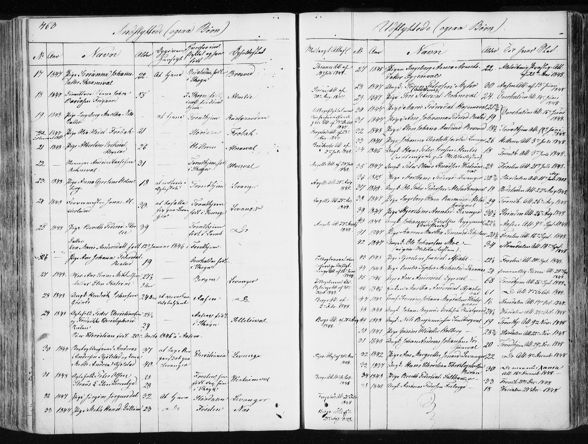 Ministerialprotokoller, klokkerbøker og fødselsregistre - Nord-Trøndelag, SAT/A-1458/717/L0154: Parish register (official) no. 717A06 /1, 1836-1849, p. 463