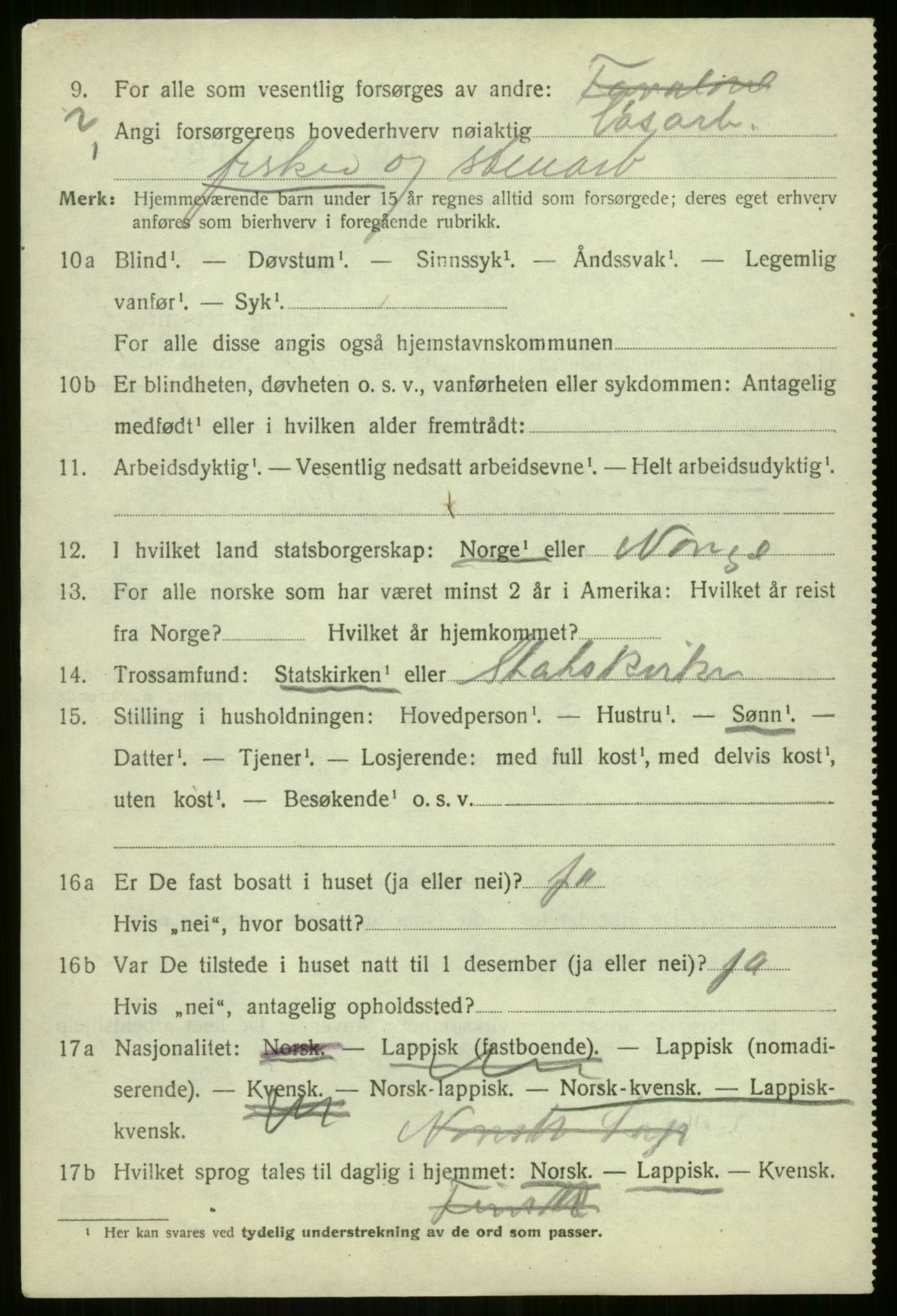 SATØ, 1920 census for Lyngen, 1920, p. 4044