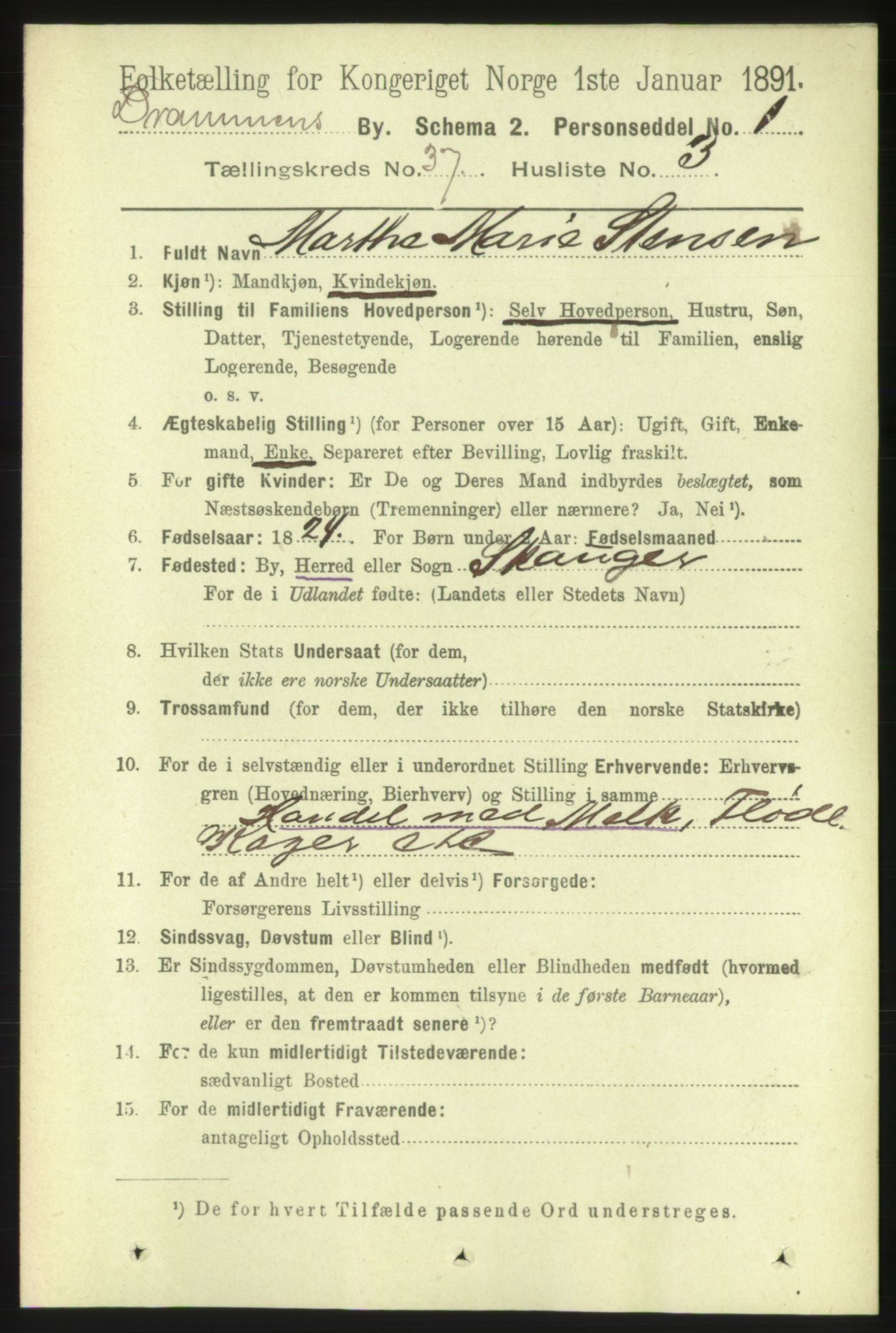 RA, 1891 census for 0602 Drammen, 1891, p. 22812