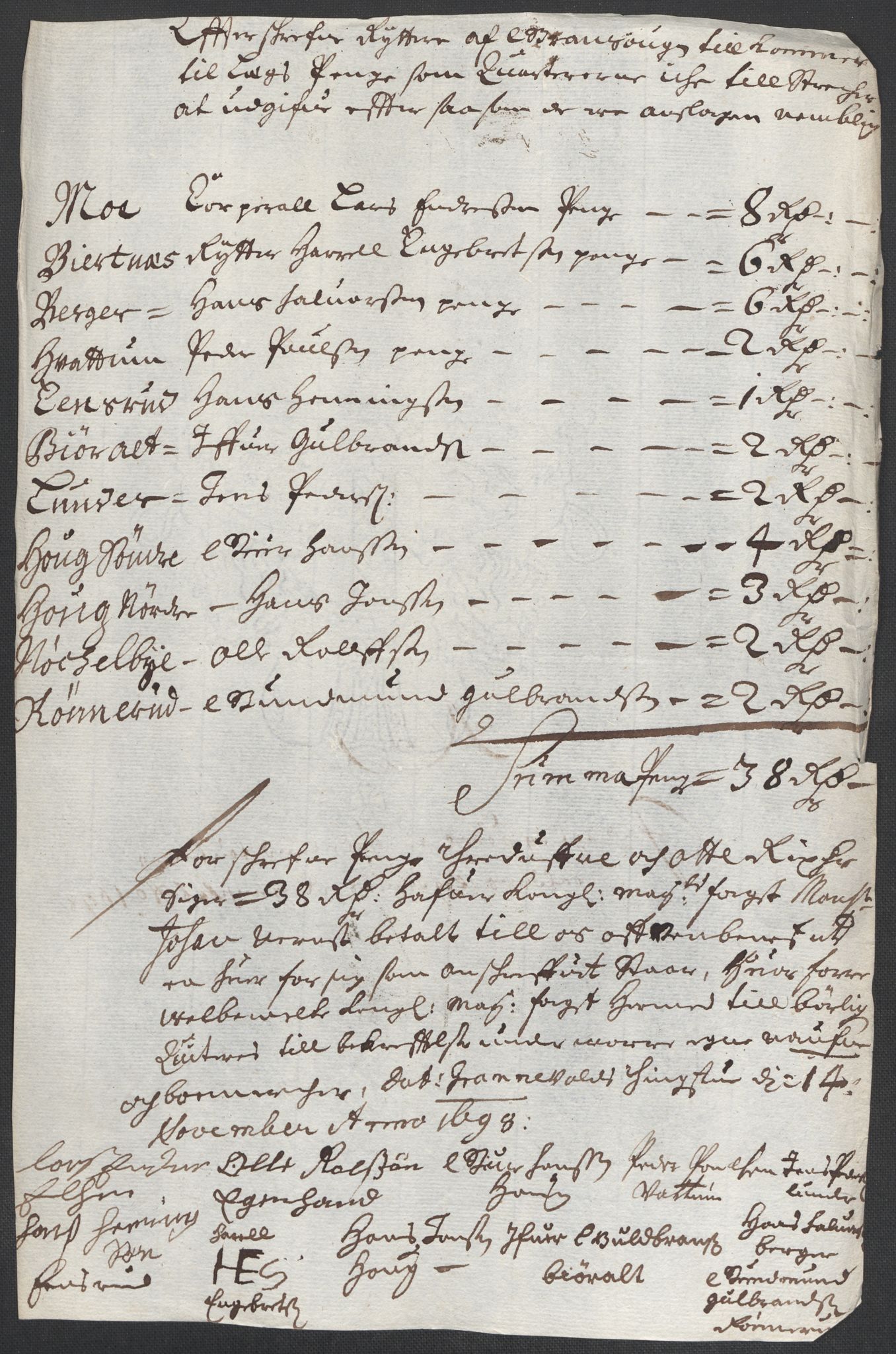 Rentekammeret inntil 1814, Reviderte regnskaper, Fogderegnskap, RA/EA-4092/R18/L1296: Fogderegnskap Hadeland, Toten og Valdres, 1698, p. 202