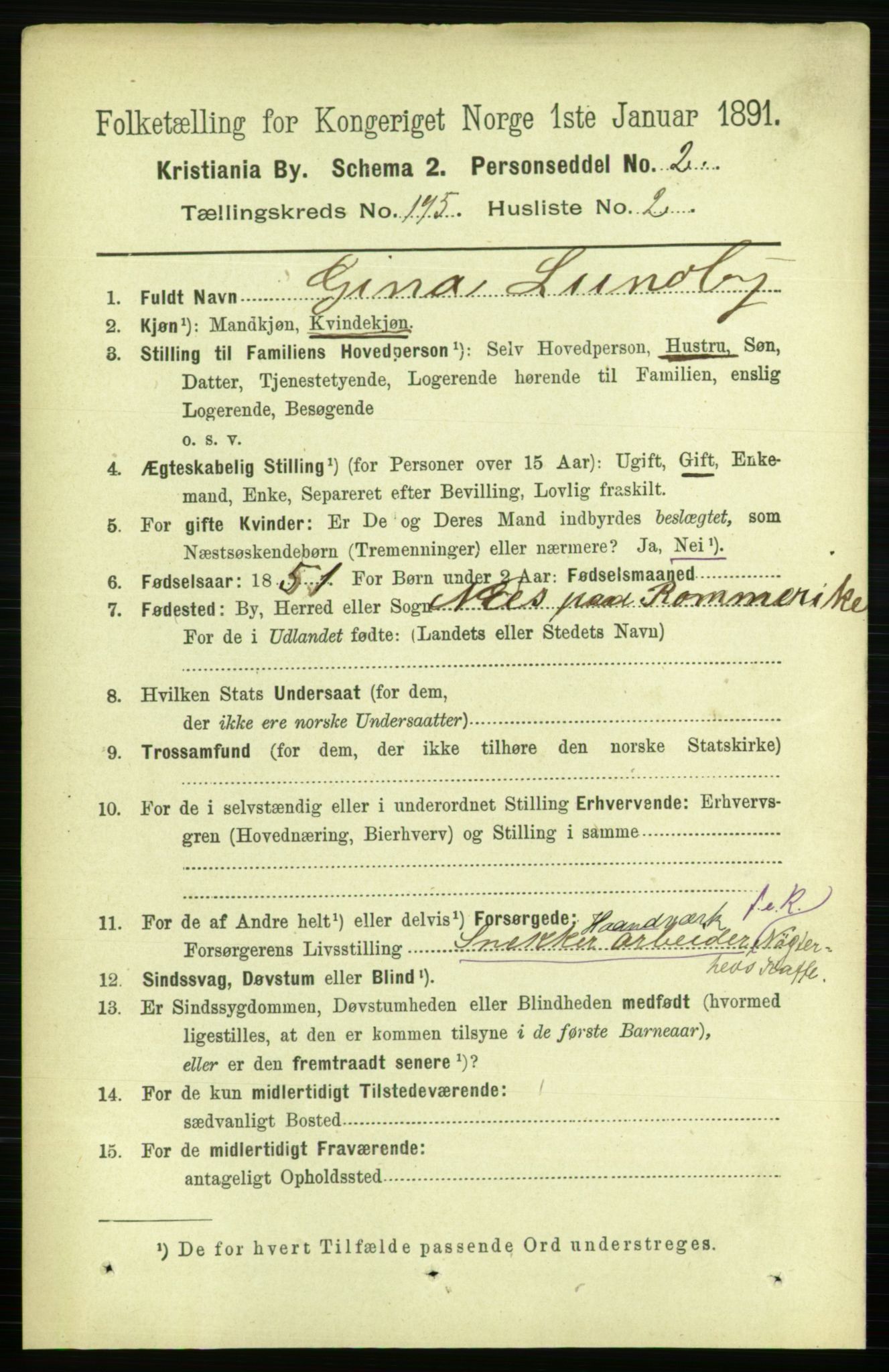 RA, 1891 census for 0301 Kristiania, 1891, p. 117506