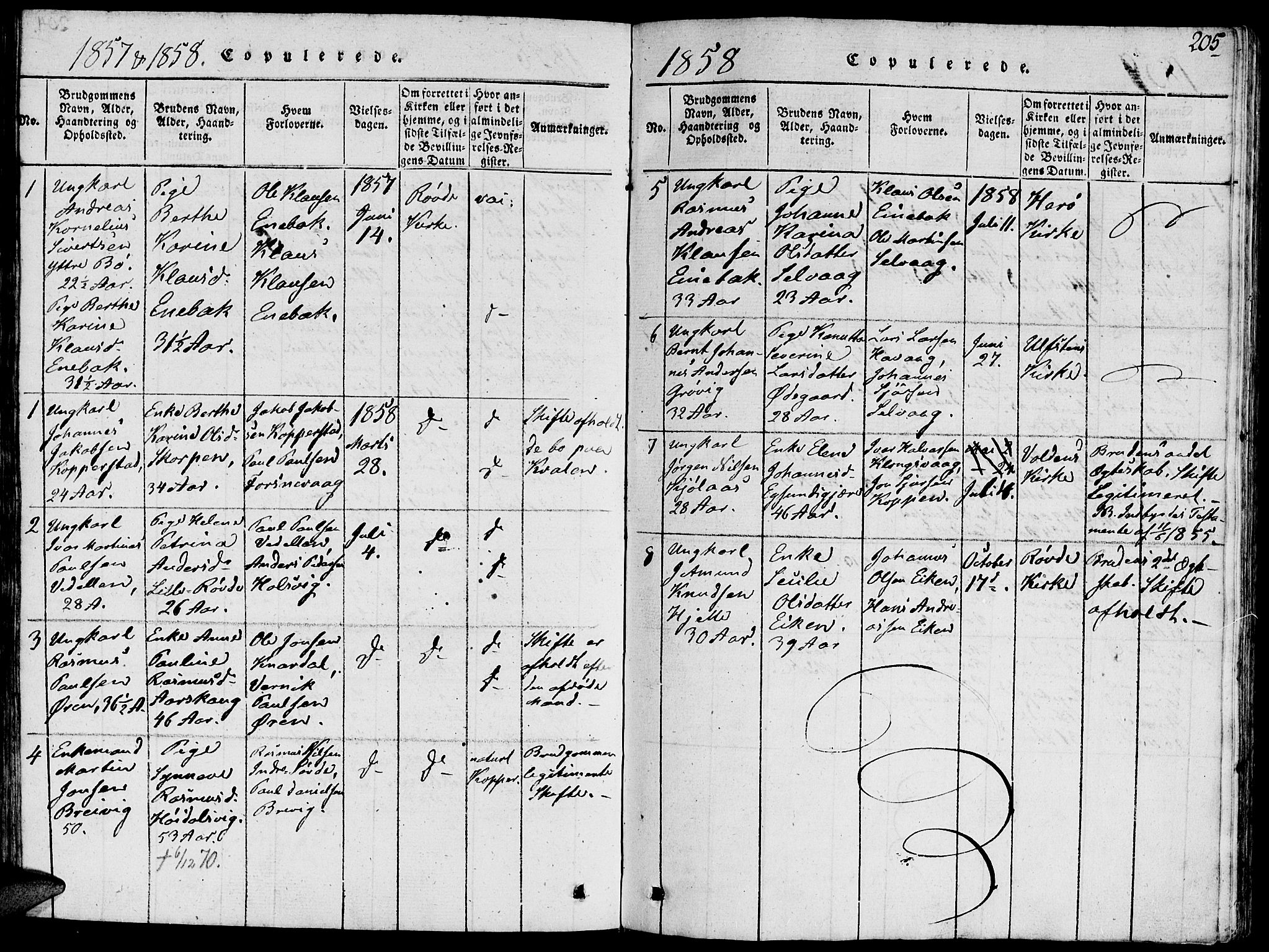 Ministerialprotokoller, klokkerbøker og fødselsregistre - Møre og Romsdal, AV/SAT-A-1454/504/L0054: Parish register (official) no. 504A01, 1816-1861, p. 205