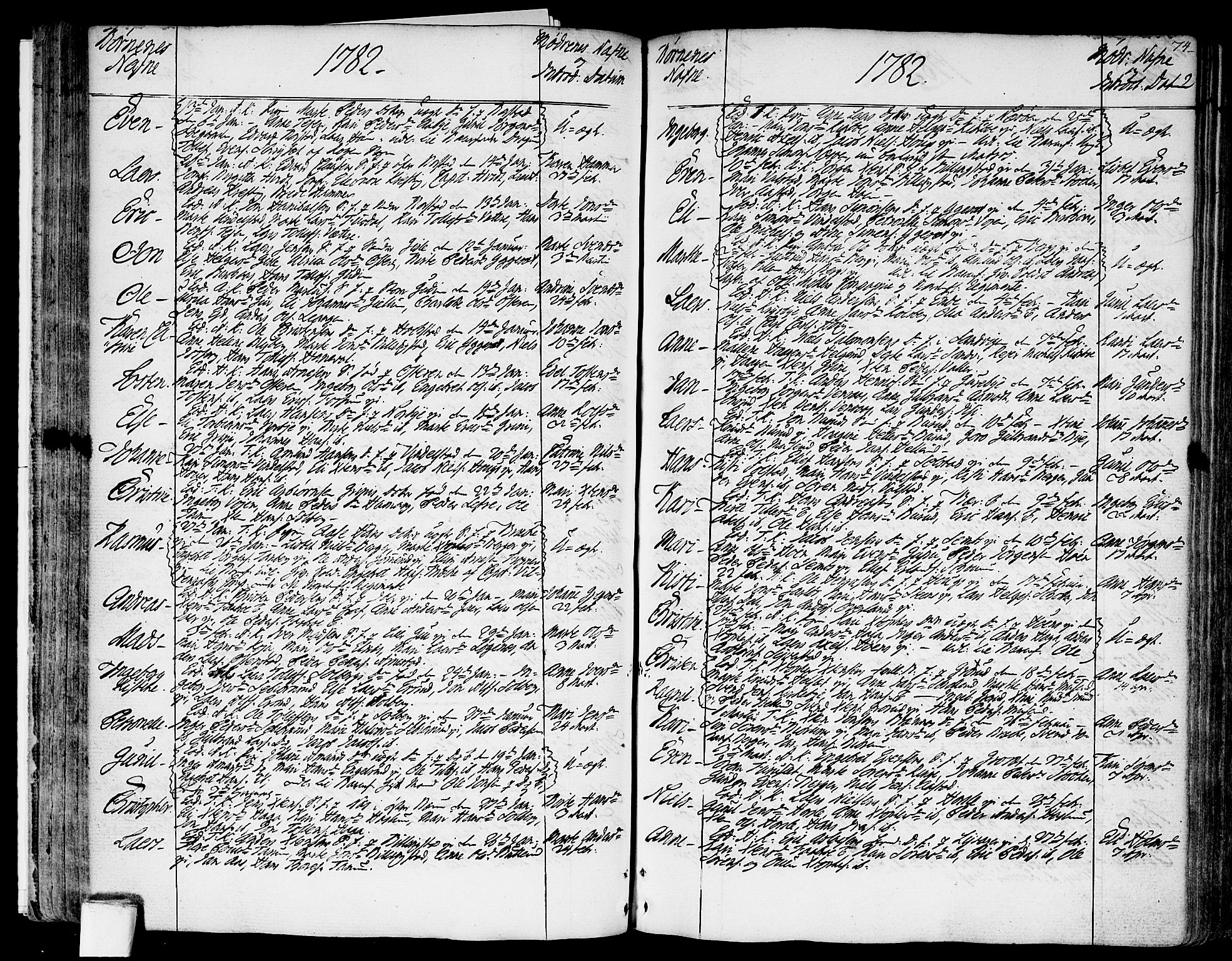 Asker prestekontor Kirkebøker, SAO/A-10256a/F/Fa/L0003: Parish register (official) no. I 3, 1767-1807, p. 74