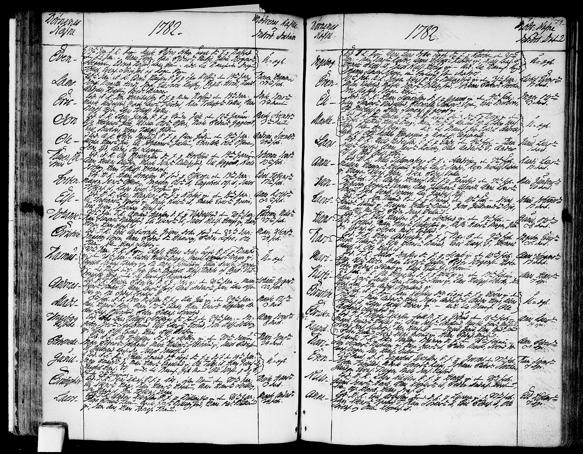 Asker prestekontor Kirkebøker, AV/SAO-A-10256a/F/Fa/L0003: Parish register (official) no. I 3, 1767-1807, p. 74