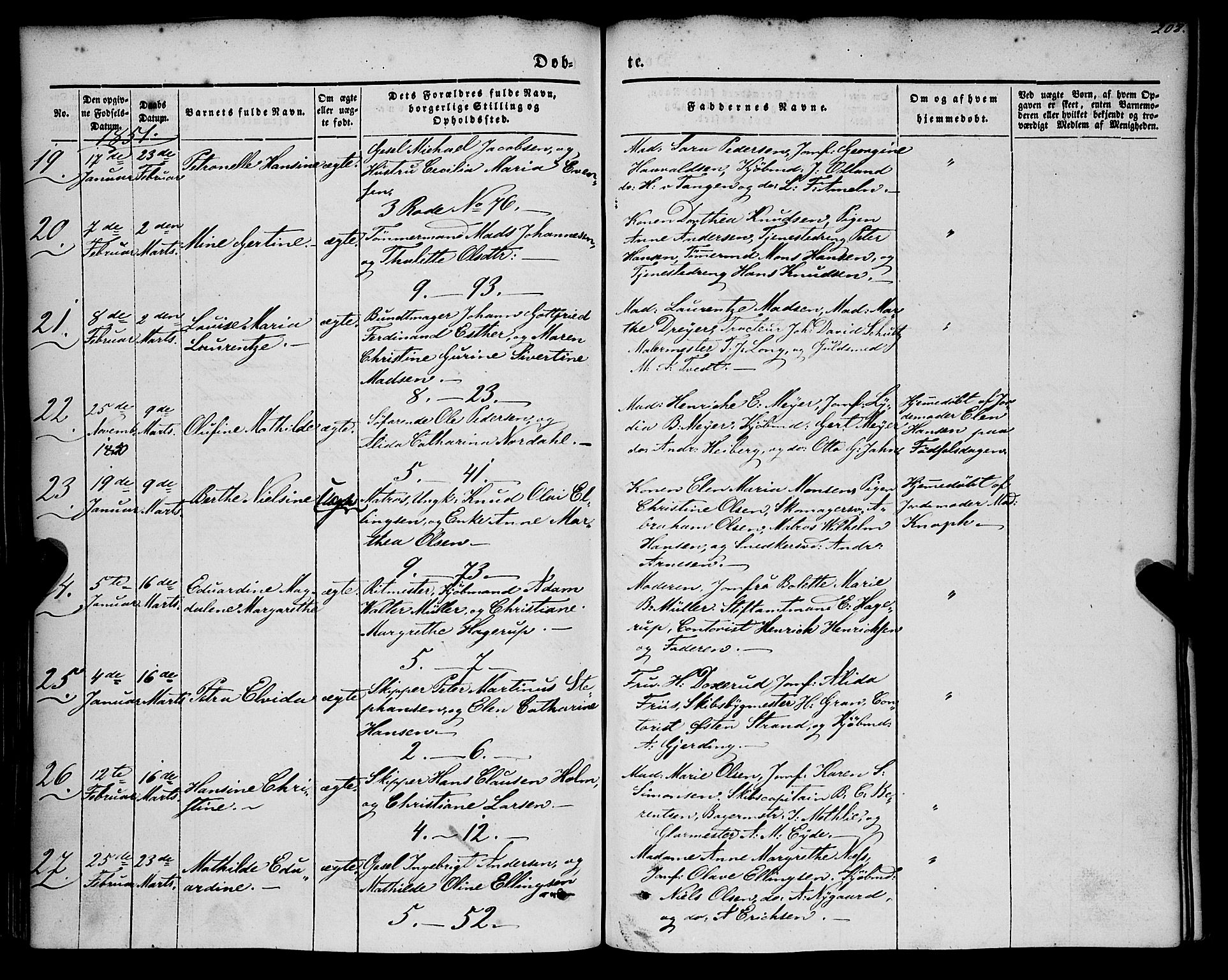 Nykirken Sokneprestembete, SAB/A-77101/H/Haa/L0014: Parish register (official) no. B 1, 1844-1858, p. 208