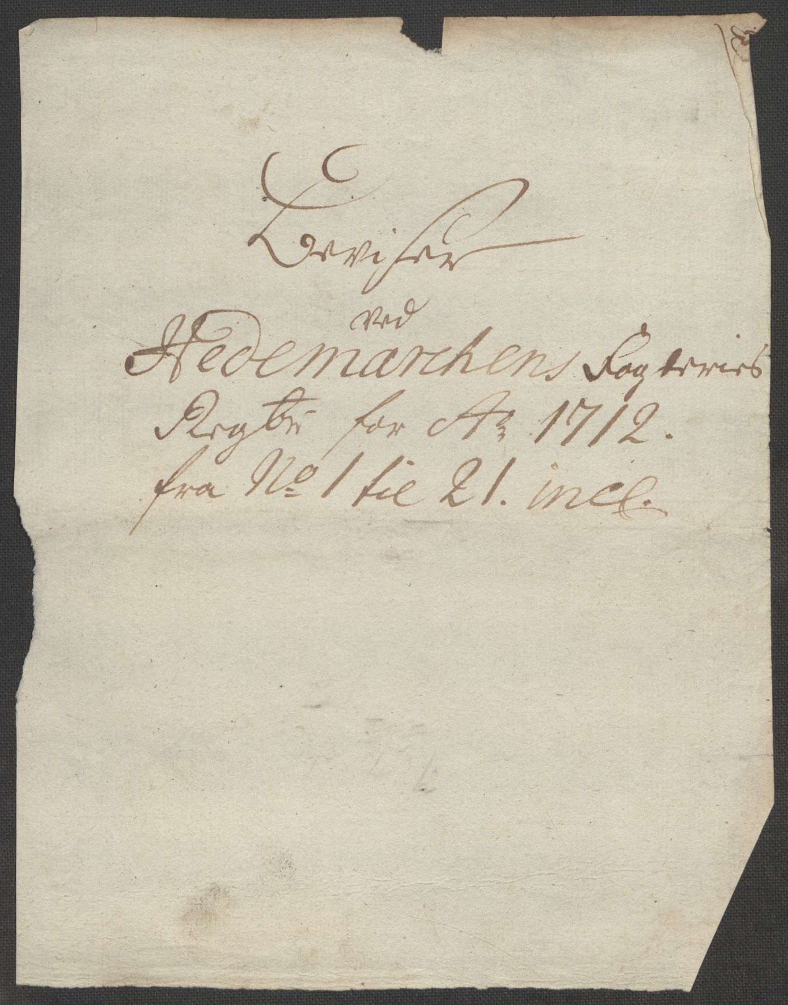 Rentekammeret inntil 1814, Reviderte regnskaper, Fogderegnskap, AV/RA-EA-4092/R16/L1049: Fogderegnskap Hedmark, 1712, p. 15