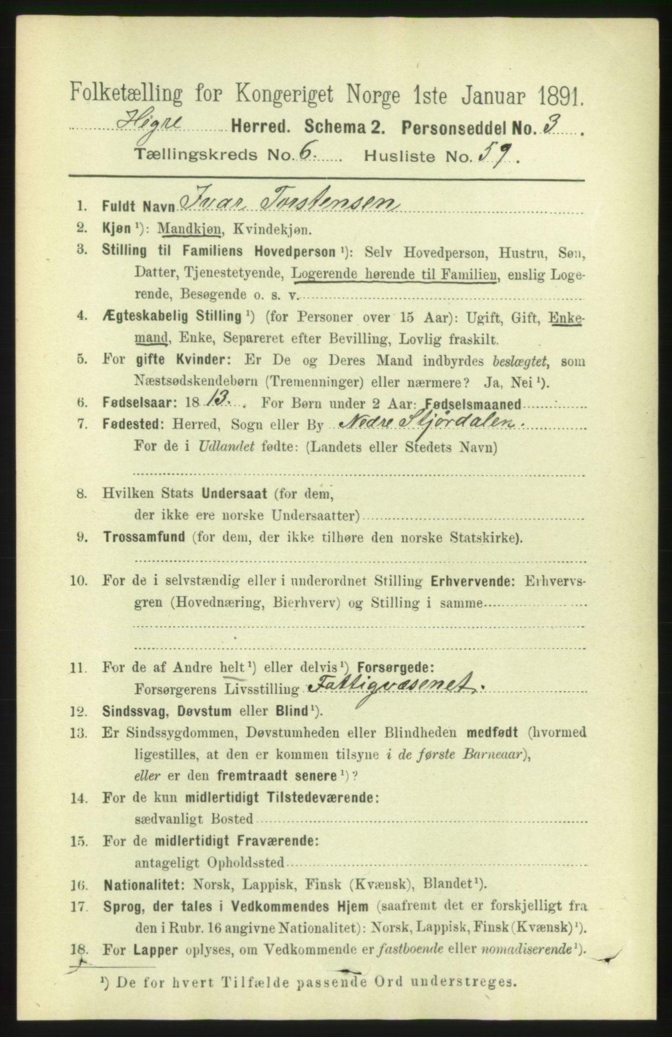 RA, 1891 census for 1712 Hegra, 1891, p. 2740