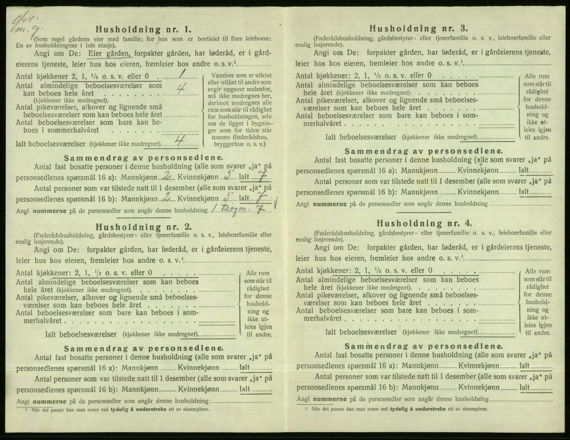 SAB, 1920 census for Vossestrand, 1920, p. 275