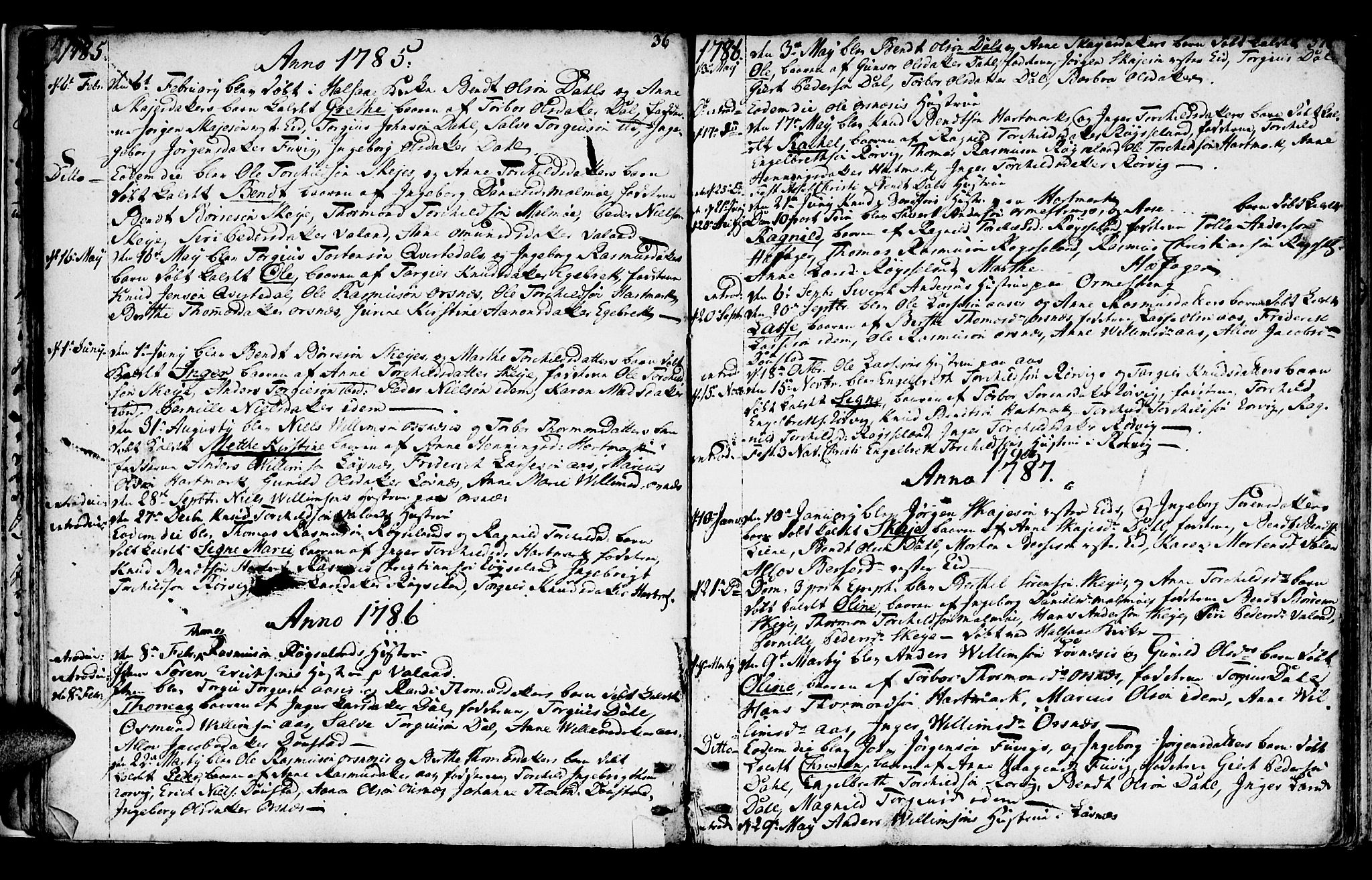 Mandal sokneprestkontor, SAK/1111-0030/F/Fa/Fab/L0002: Parish register (official) no. A 2, 1753-1801, p. 36-37