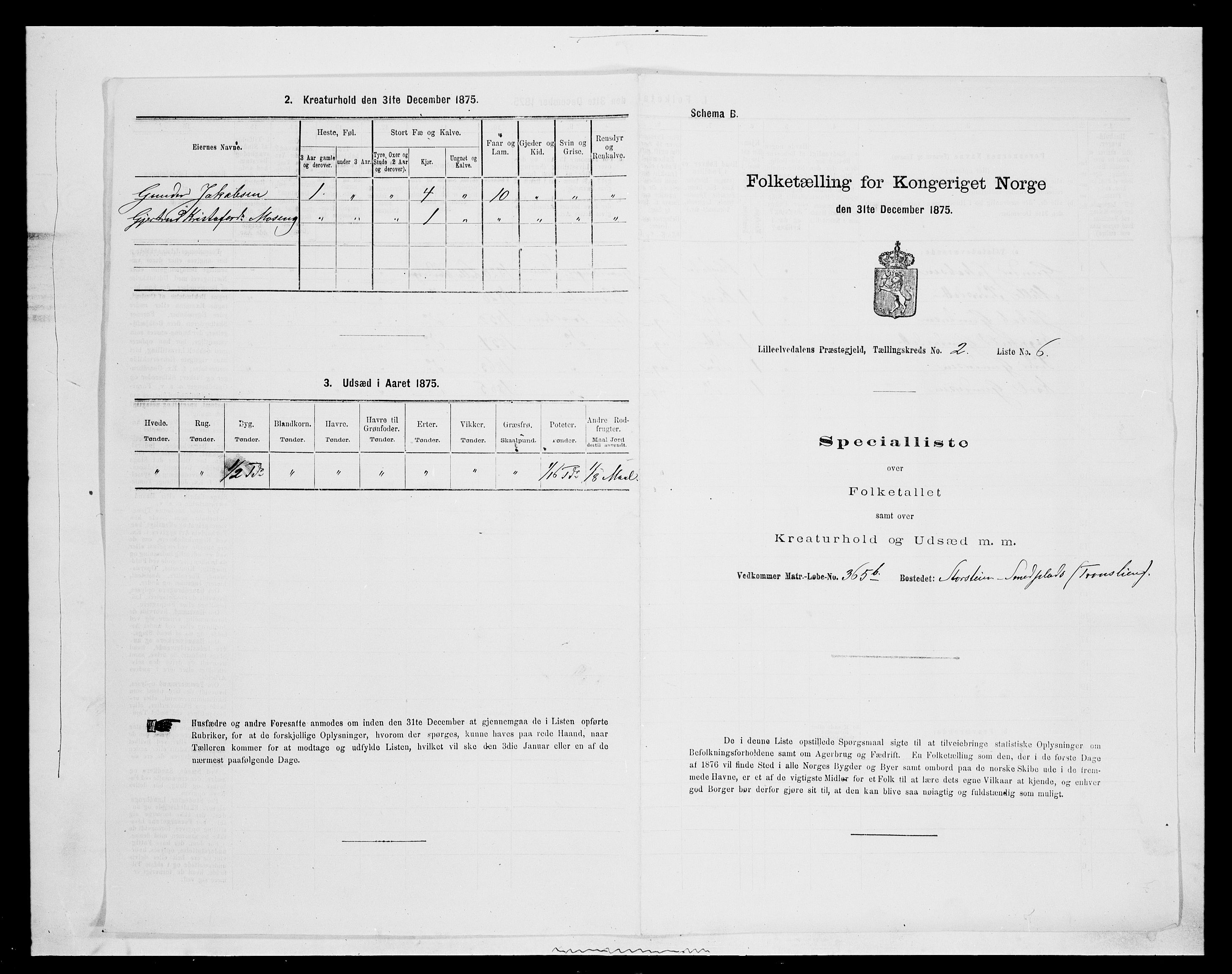 SAH, 1875 census for 0438P Lille Elvedalen, 1875, p. 230