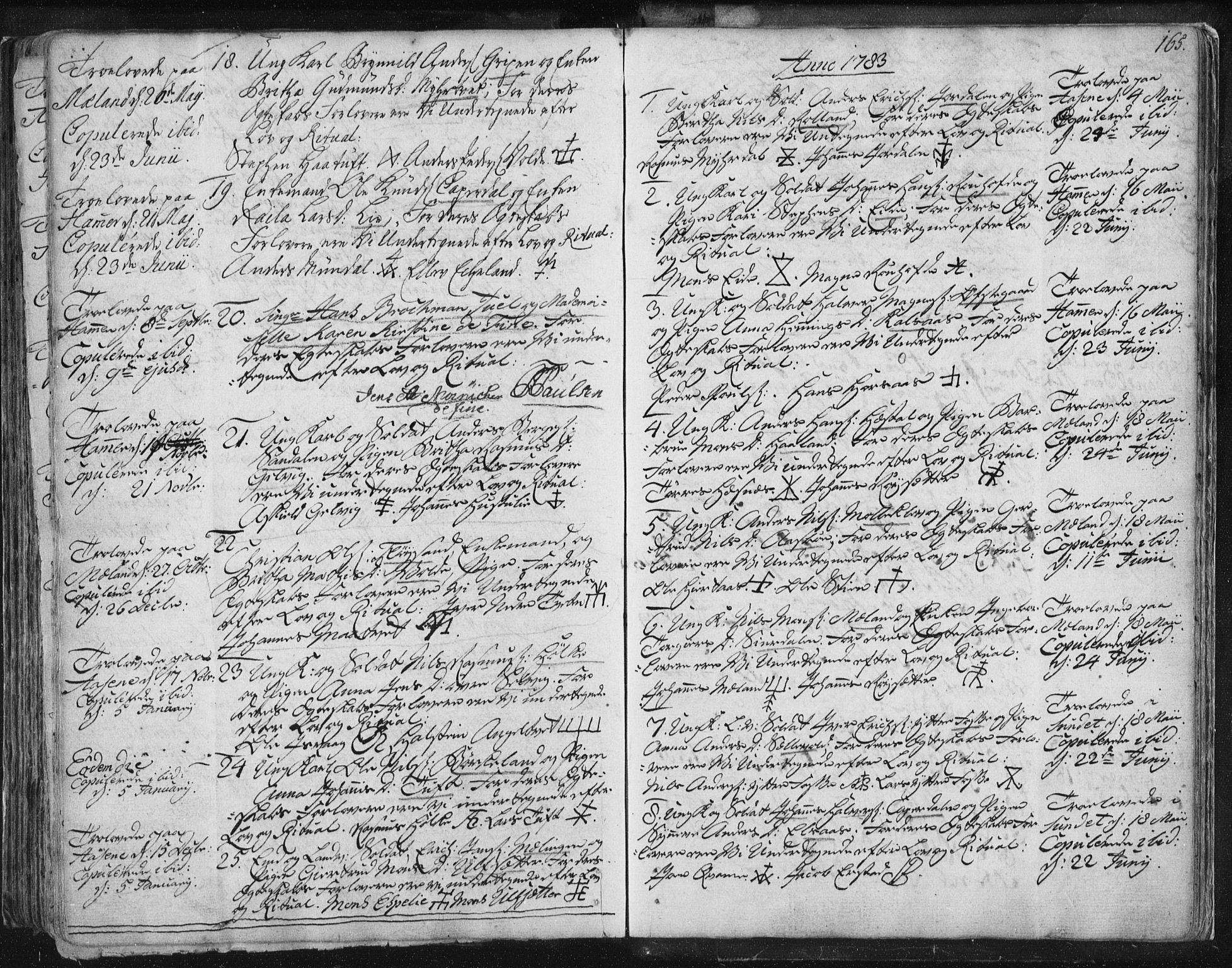 Hamre sokneprestembete, SAB/A-75501/H/Ha/Haa/Haaa/L0008: Parish register (official) no. A 8, 1778-1804, p. 165