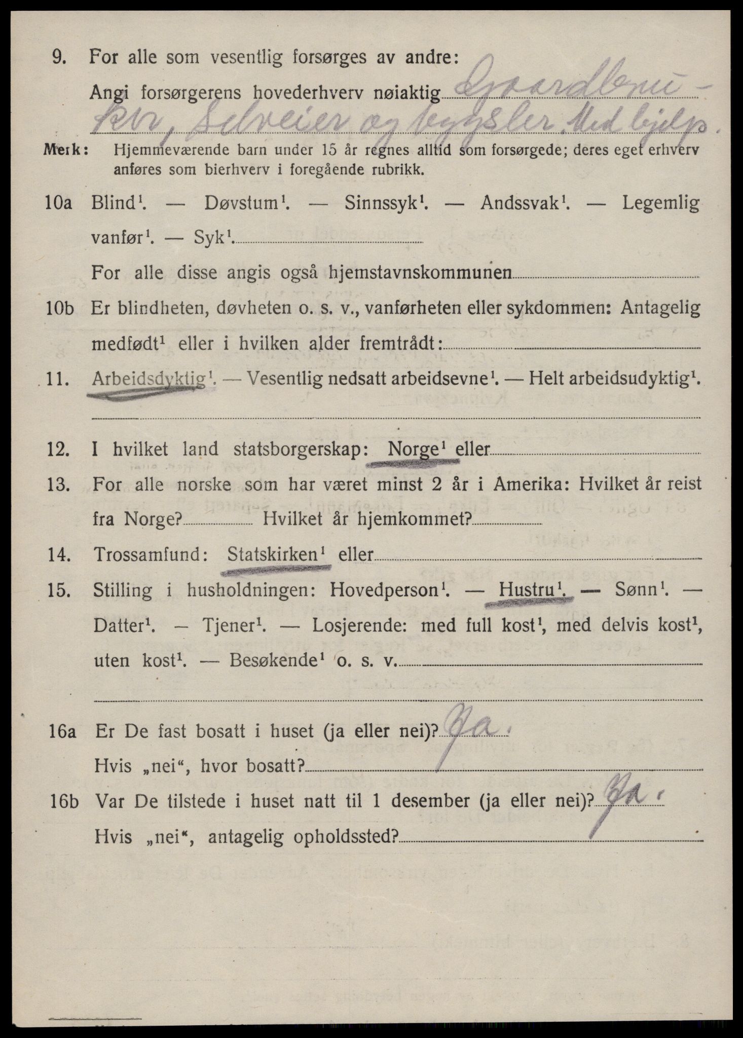 SAT, 1920 census for Borgund, 1920, p. 3853