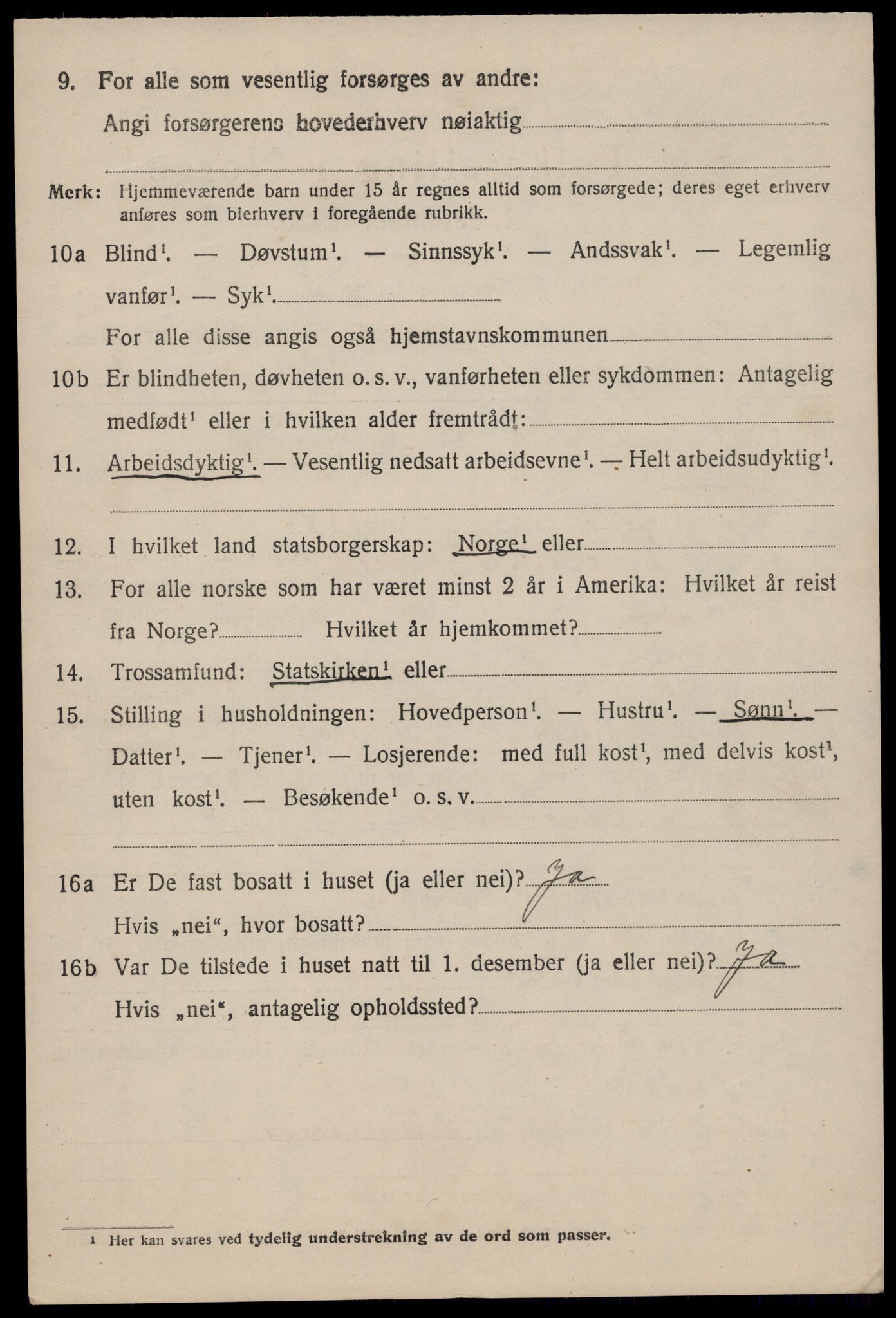 SAST, 1920 census for Eigersund, 1920, p. 3878