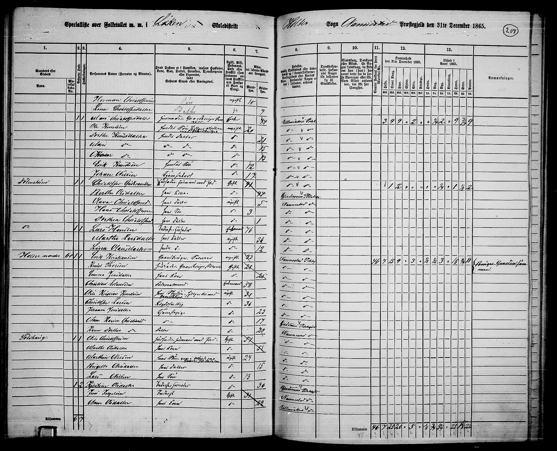 RA, 1865 census for Nannestad, 1865, p. 89