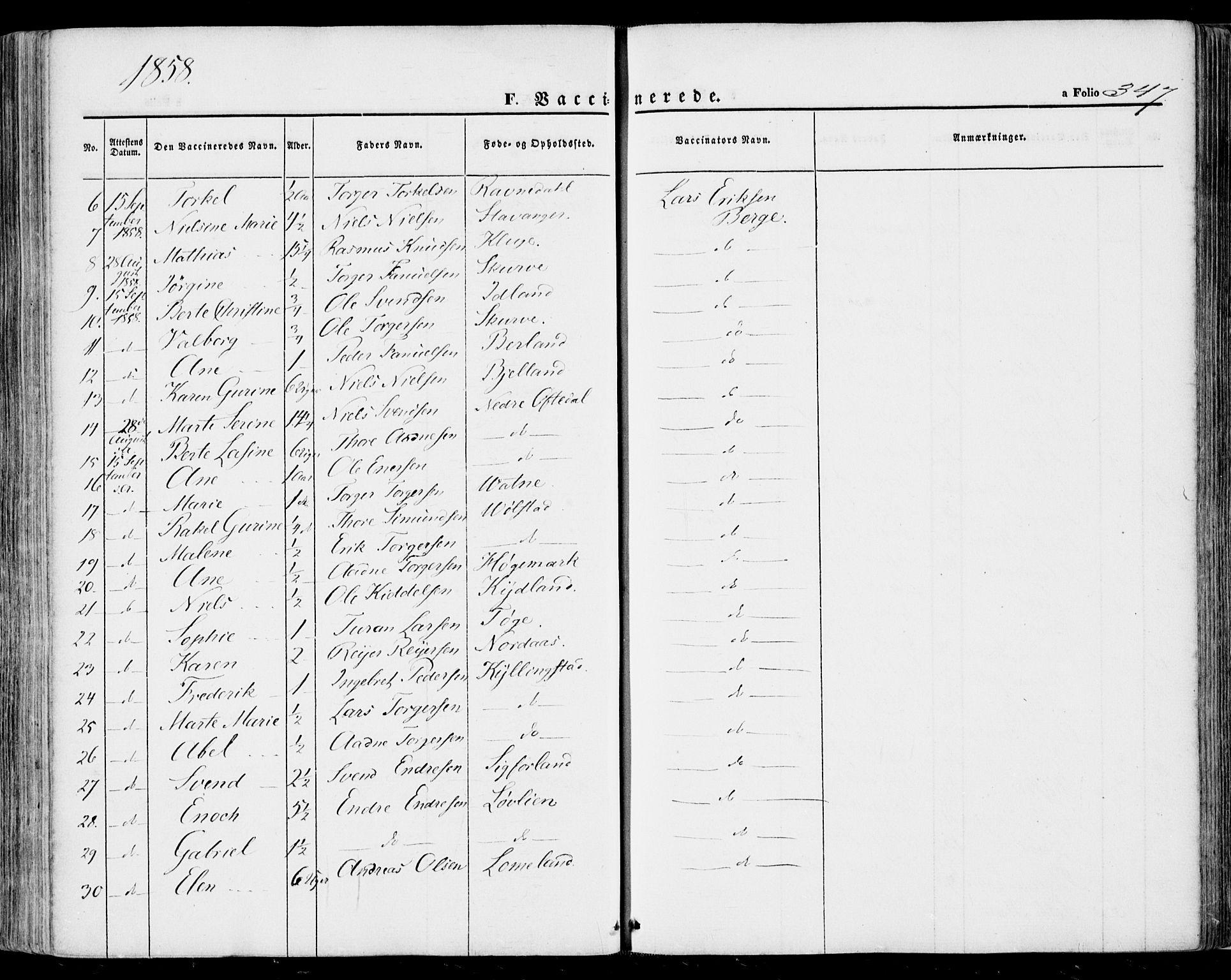 Lye sokneprestkontor, SAST/A-101794/001/30BA/L0007: Parish register (official) no. A 6, 1856-1871, p. 347