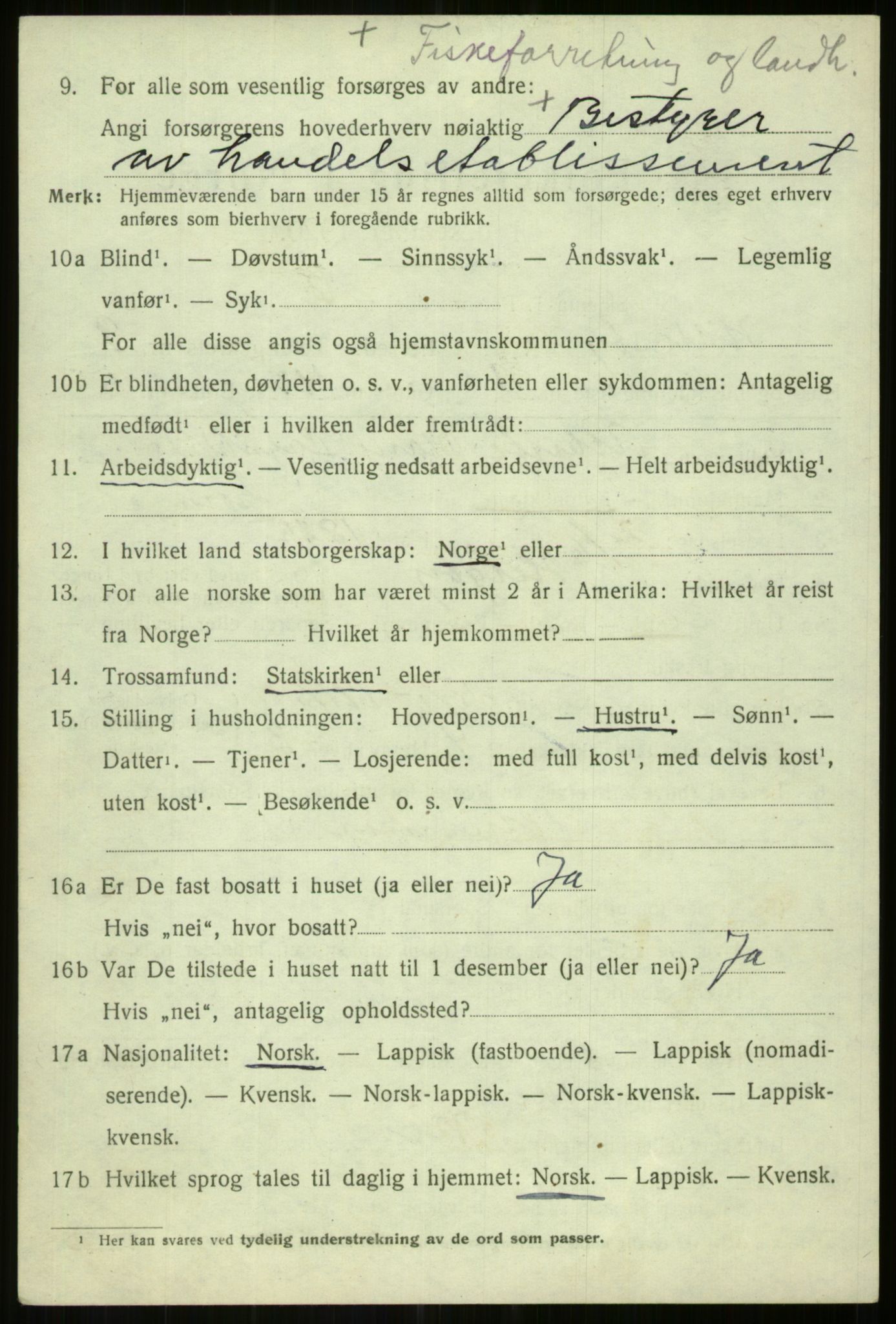 SATØ, 1920 census for Hillesøy, 1920, p. 4304