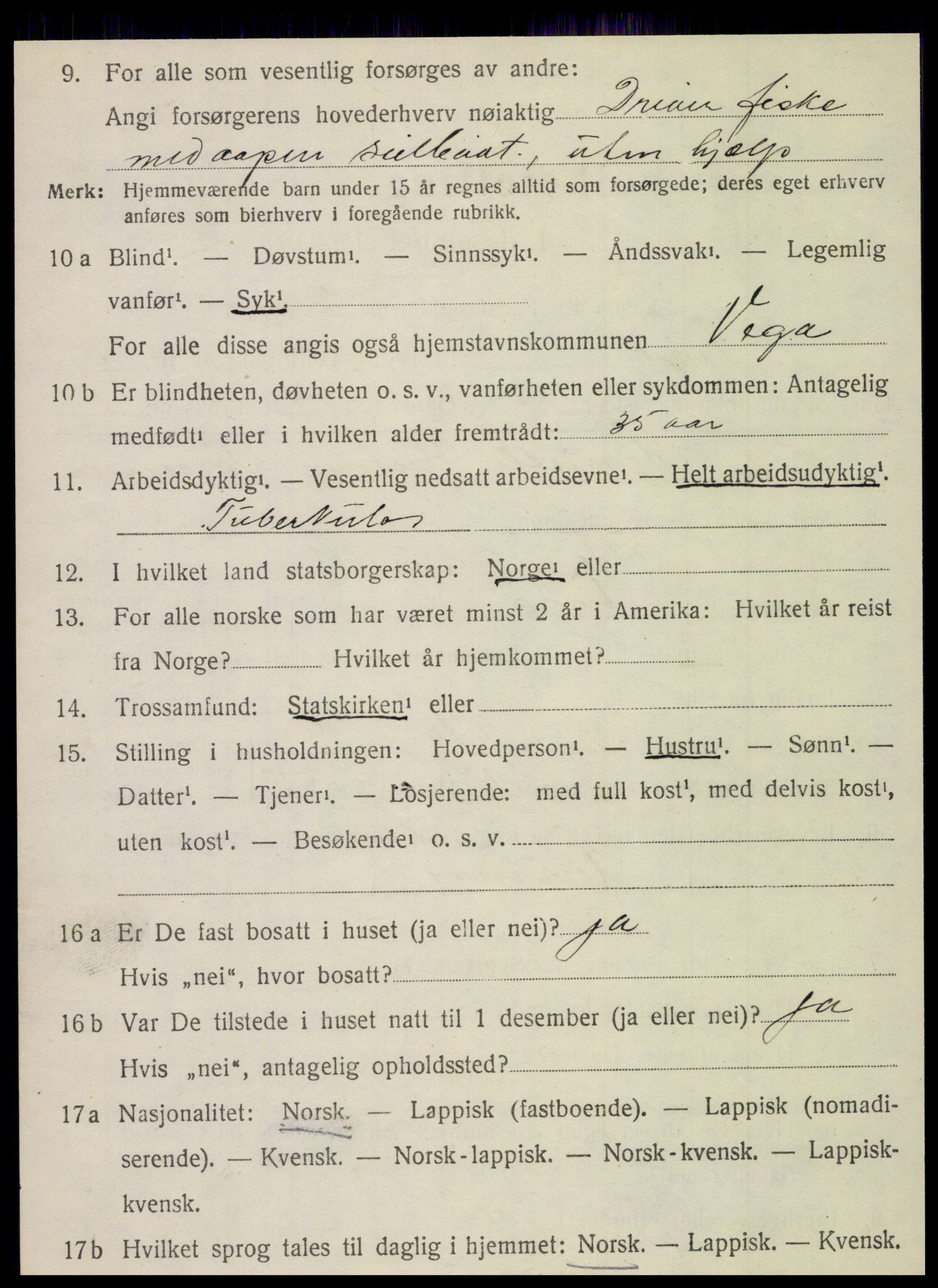 SAT, 1920 census for Vega, 1920, p. 1700