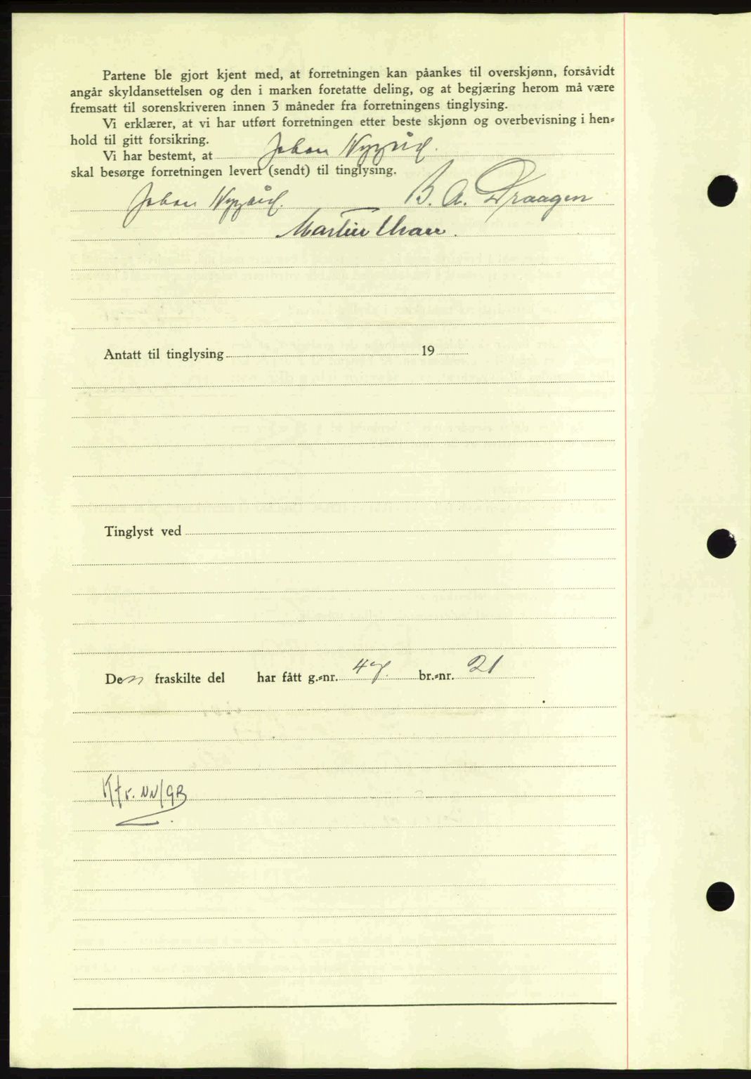 Nordmøre sorenskriveri, AV/SAT-A-4132/1/2/2Ca: Mortgage book no. A91, 1941-1942, Diary no: : 98/1942