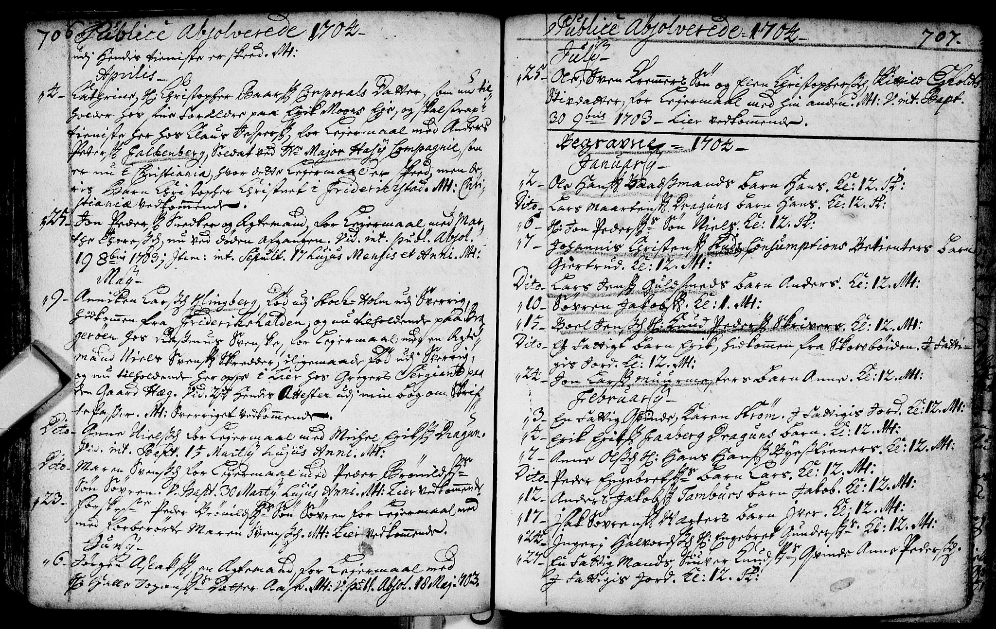 Bragernes kirkebøker, AV/SAKO-A-6/F/Fa/L0002: Parish register (official) no. I 2, 1680-1705, p. 706-707