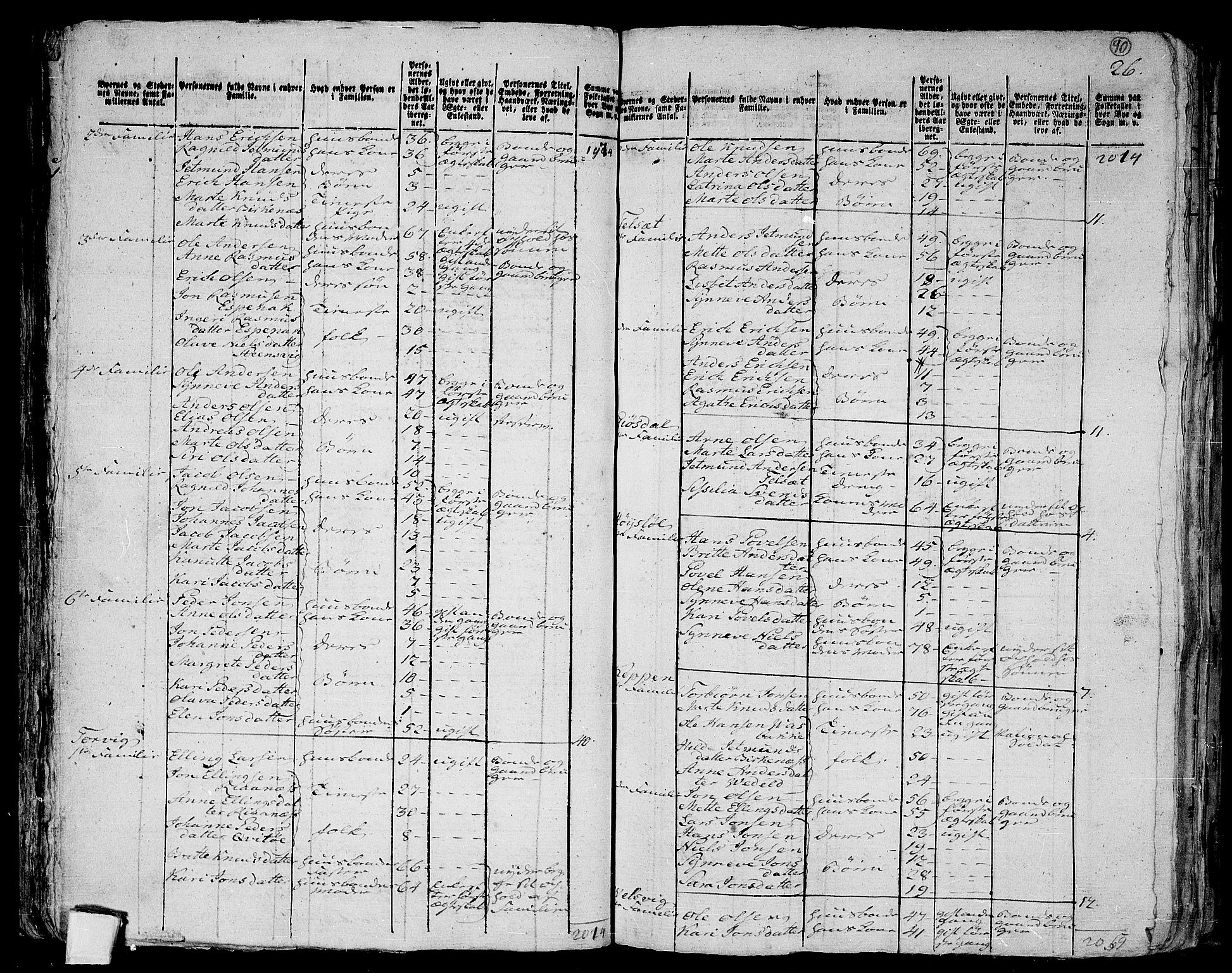 RA, 1801 census for 1519P Volda, 1801, p. 89b-90a