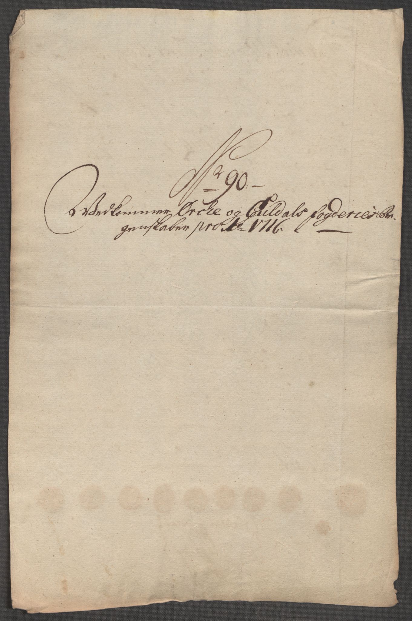 Rentekammeret inntil 1814, Reviderte regnskaper, Fogderegnskap, AV/RA-EA-4092/R60/L3968: Fogderegnskap Orkdal og Gauldal, 1716, p. 236