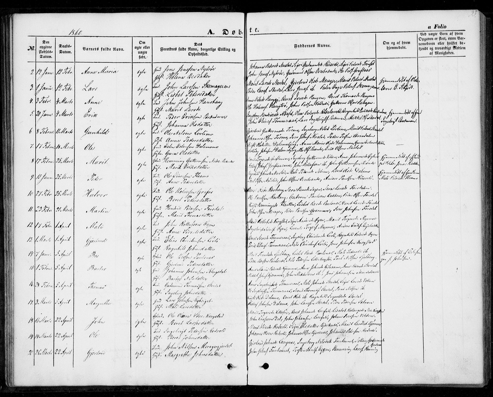 Ministerialprotokoller, klokkerbøker og fødselsregistre - Nord-Trøndelag, SAT/A-1458/706/L0040: Parish register (official) no. 706A01, 1850-1861, p. 33