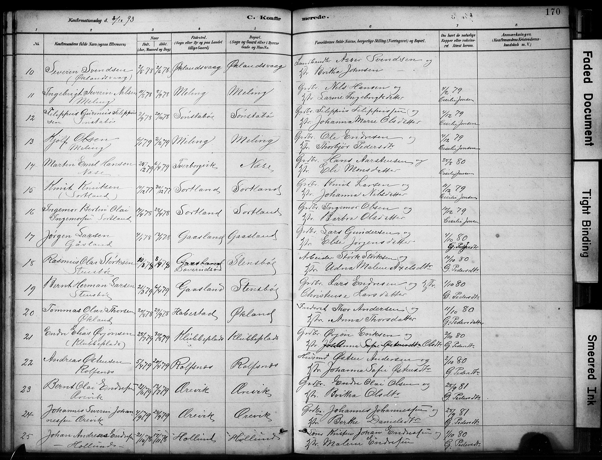 Finnås sokneprestembete, AV/SAB-A-99925/H/Ha/Hab/Habb/L0003: Parish register (copy) no. B 3, 1882-1897, p. 170