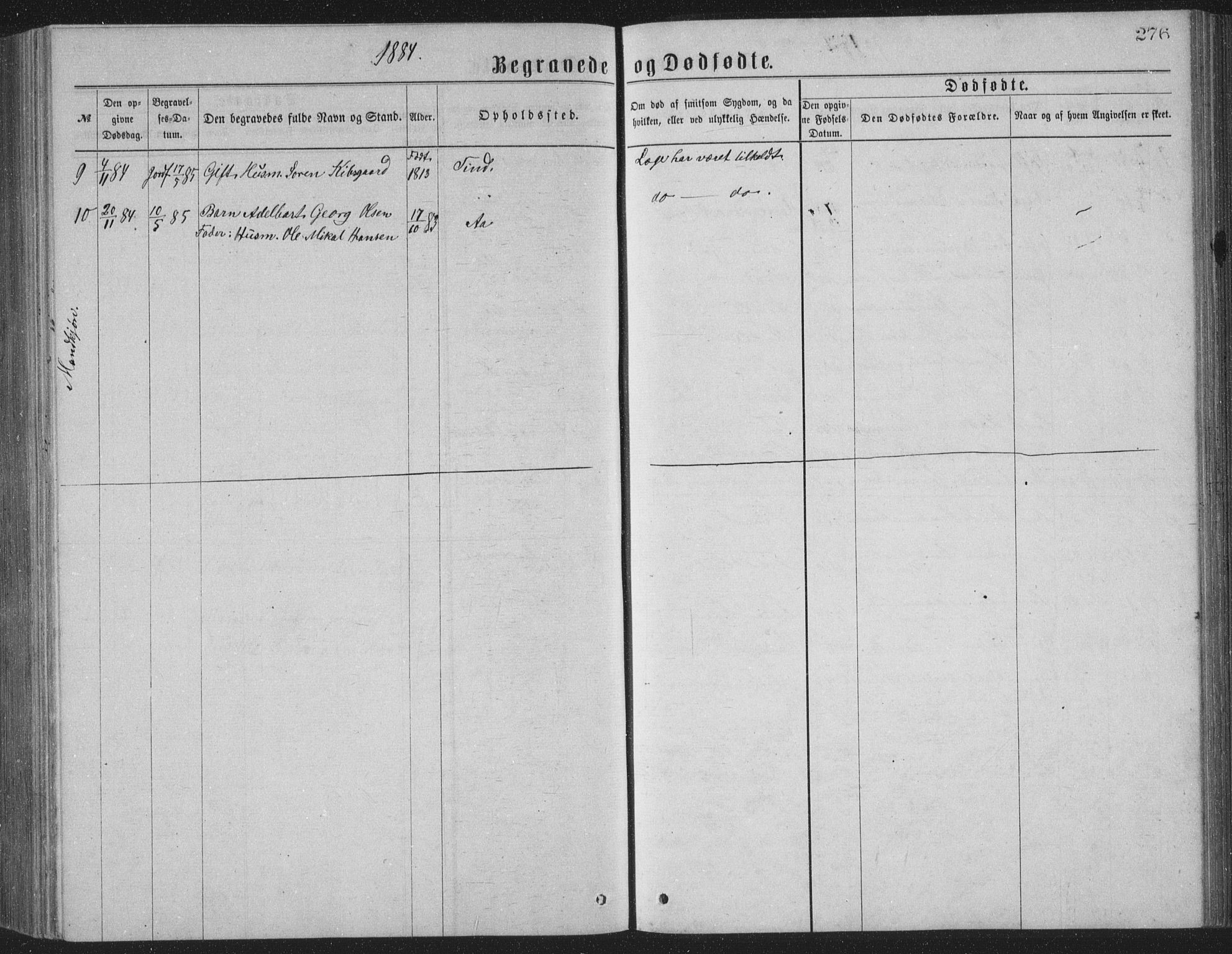 Ministerialprotokoller, klokkerbøker og fødselsregistre - Nordland, AV/SAT-A-1459/886/L1225: Parish register (copy) no. 886C02, 1874-1896, p. 276