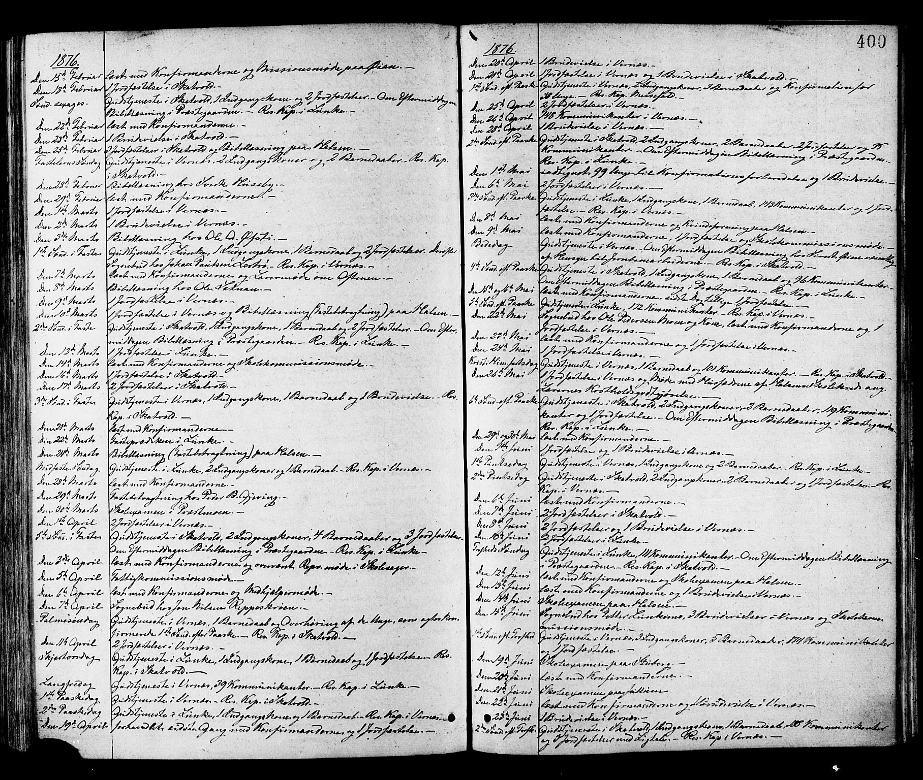 Ministerialprotokoller, klokkerbøker og fødselsregistre - Nord-Trøndelag, SAT/A-1458/709/L0076: Parish register (official) no. 709A16, 1871-1879, p. 400