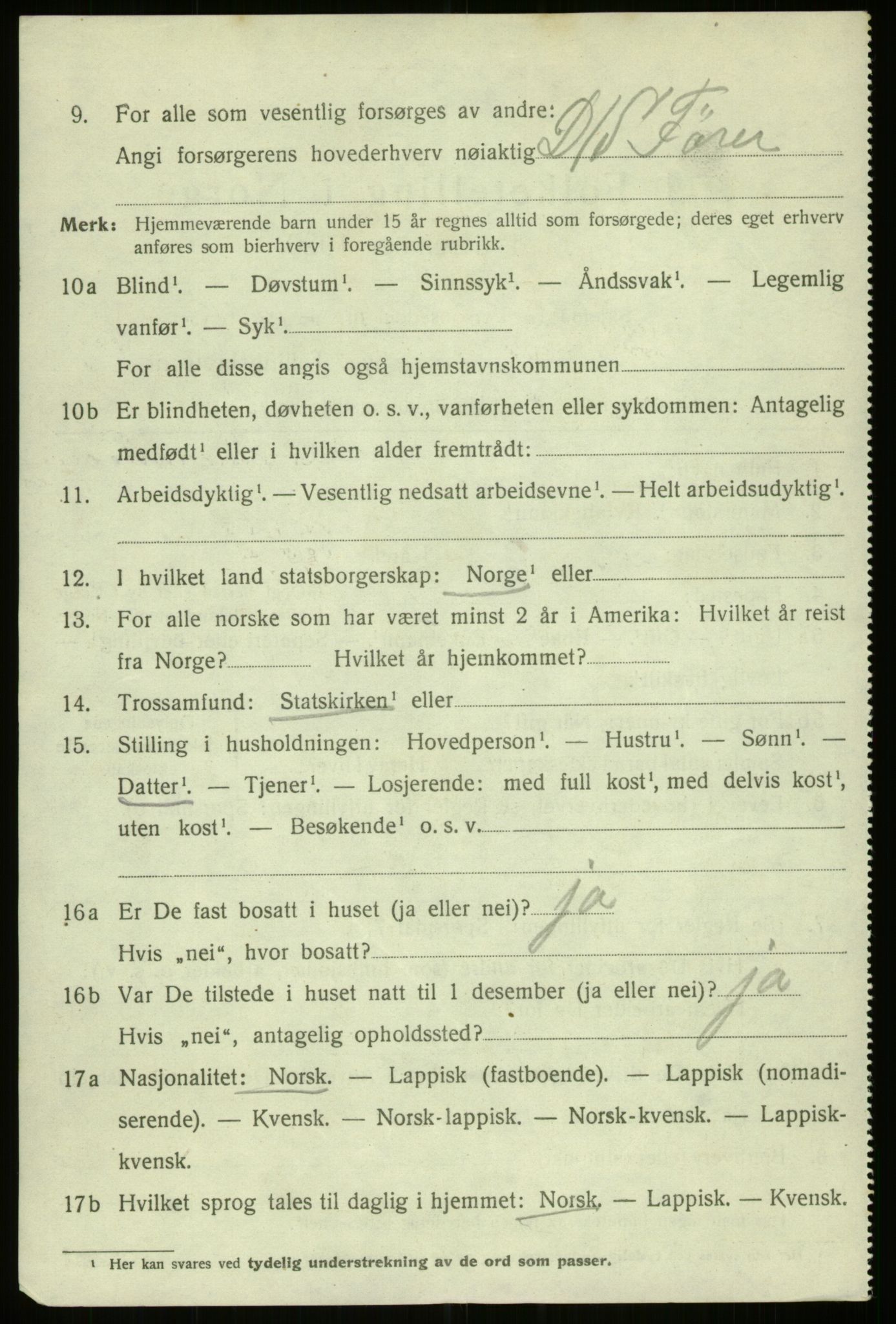 SATØ, 1920 census for Harstad, 1920, p. 8979