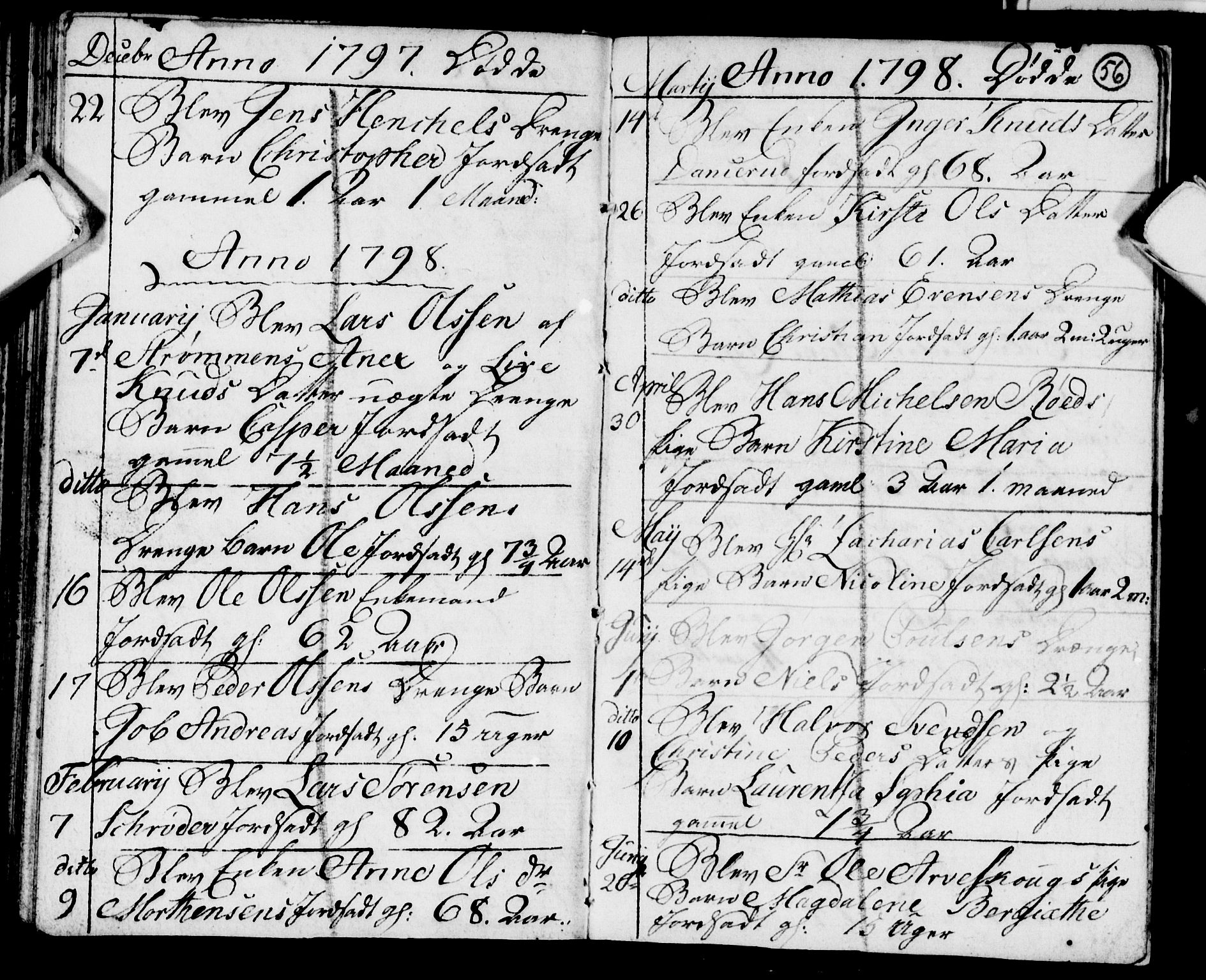 Strømsø kirkebøker, AV/SAKO-A-246/F/Fb/L0003: Parish register (official) no. II 3, 1793-1799, p. 56