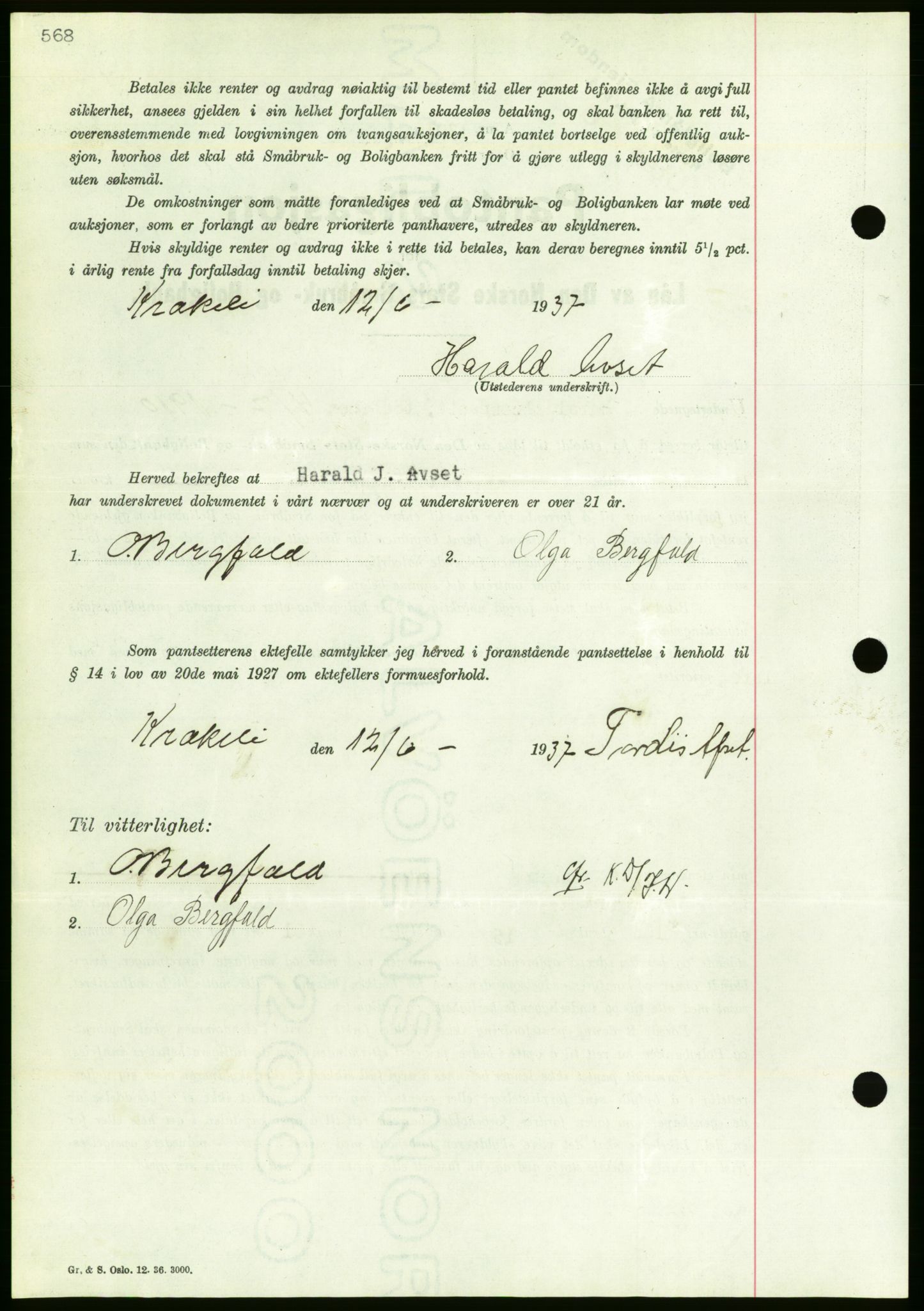 Nordmøre sorenskriveri, AV/SAT-A-4132/1/2/2Ca/L0091: Mortgage book no. B81, 1937-1937, Diary no: : 1665/1937