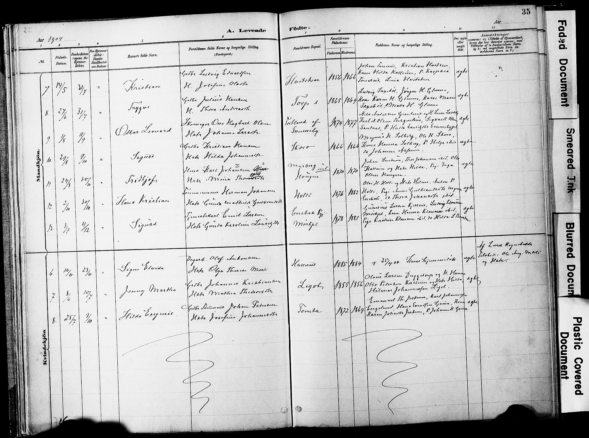 Spydeberg prestekontor Kirkebøker, SAO/A-10924/F/Fb/L0001: Parish register (official) no. II 1, 1886-1907, p. 35