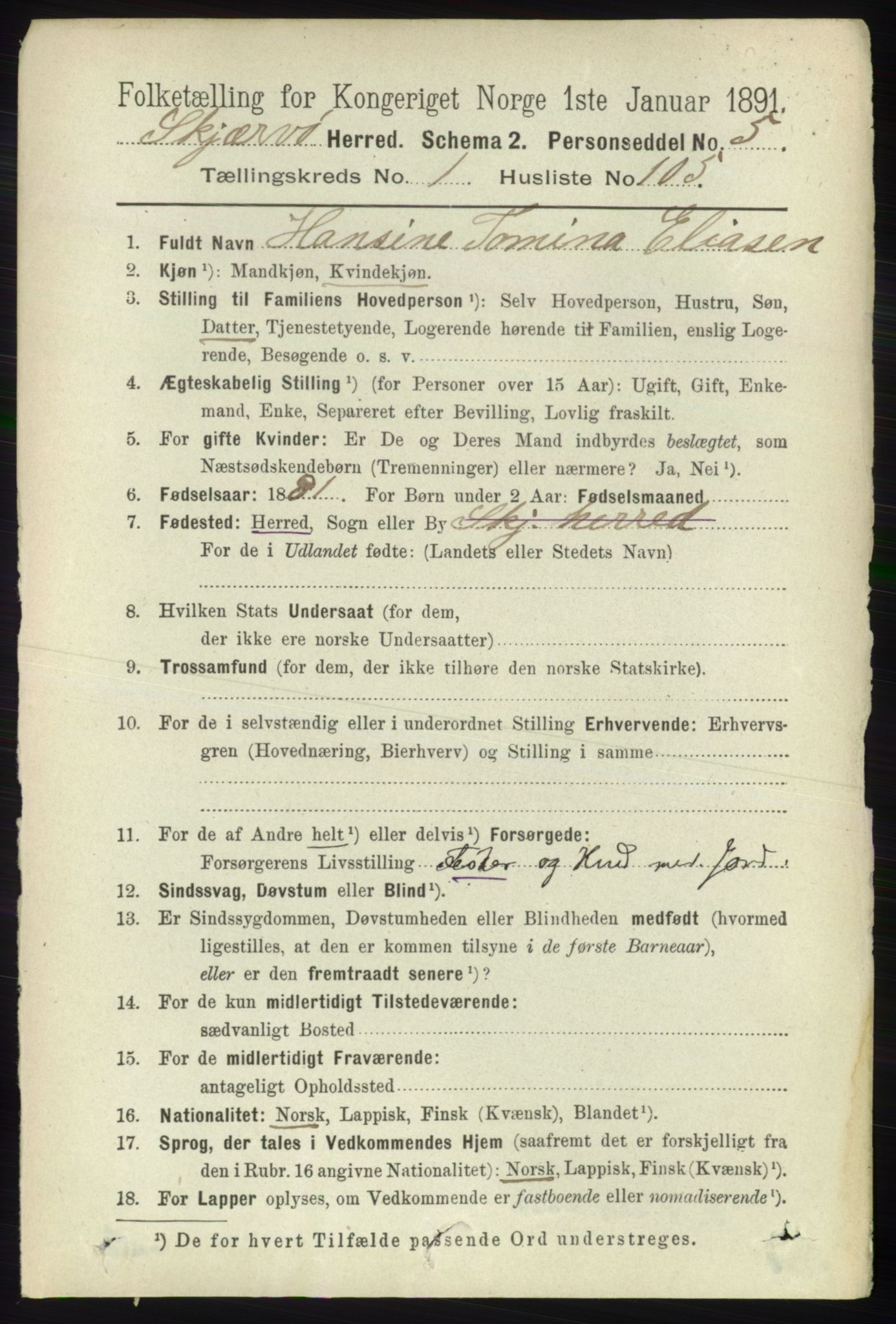 RA, 1891 census for 1941 Skjervøy, 1891, p. 916
