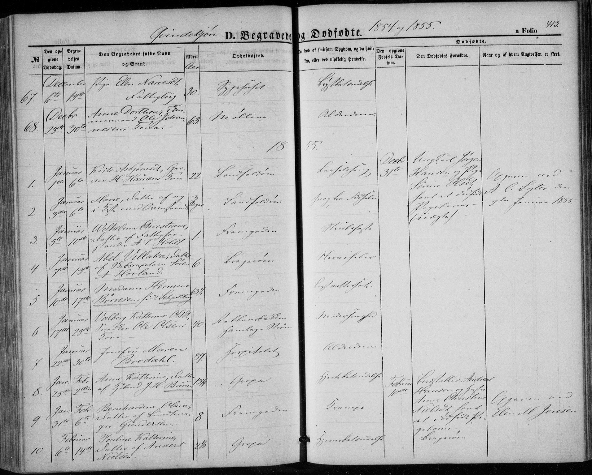 Bragernes kirkebøker, AV/SAKO-A-6/F/Fb/L0002: Parish register (official) no. II 2, 1848-1859, p. 413