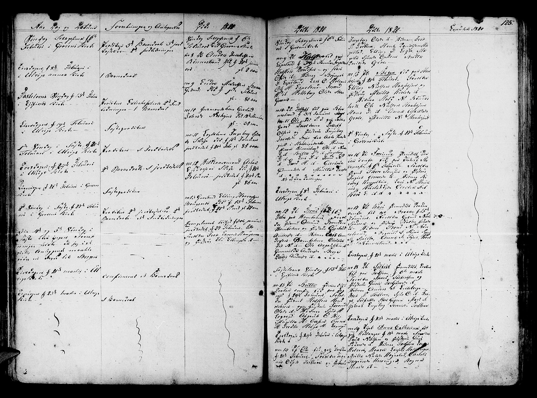Ulvik sokneprestembete, SAB/A-78801/H/Haa: Parish register (official) no. A 11, 1793-1838, p. 125
