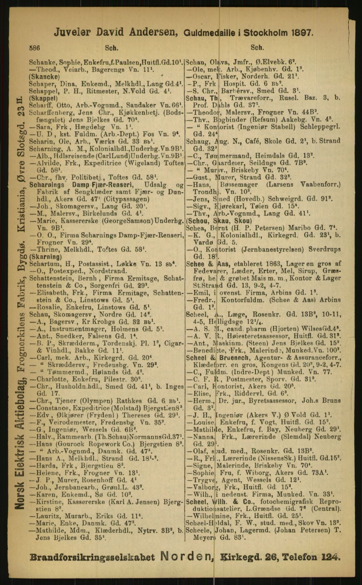 Kristiania/Oslo adressebok, PUBL/-, 1899, p. 586