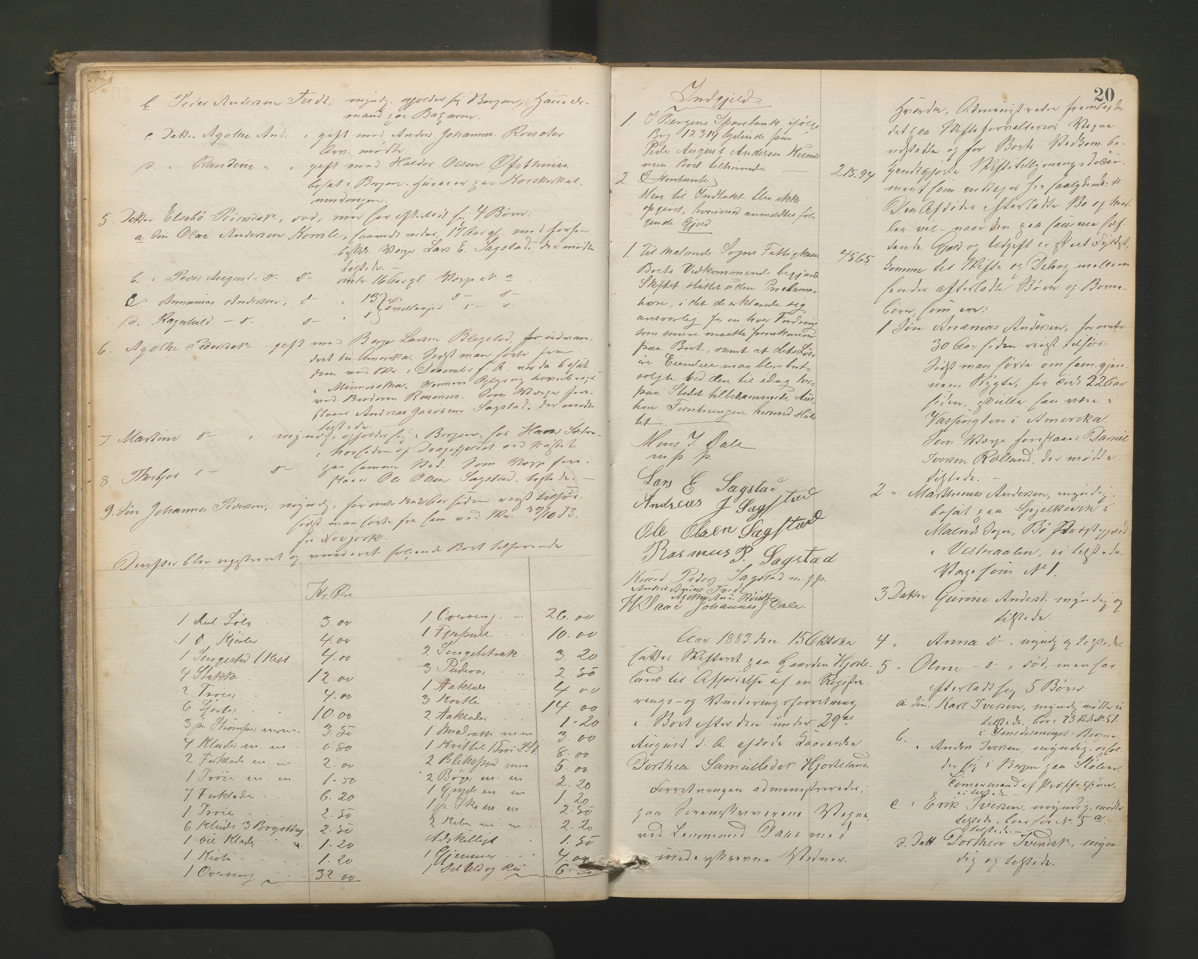 Lensmannen i Hamre, SAB/A-32601/0006/L0001: Registreringsprotokoll, 1881-1896, p. 19b-20a