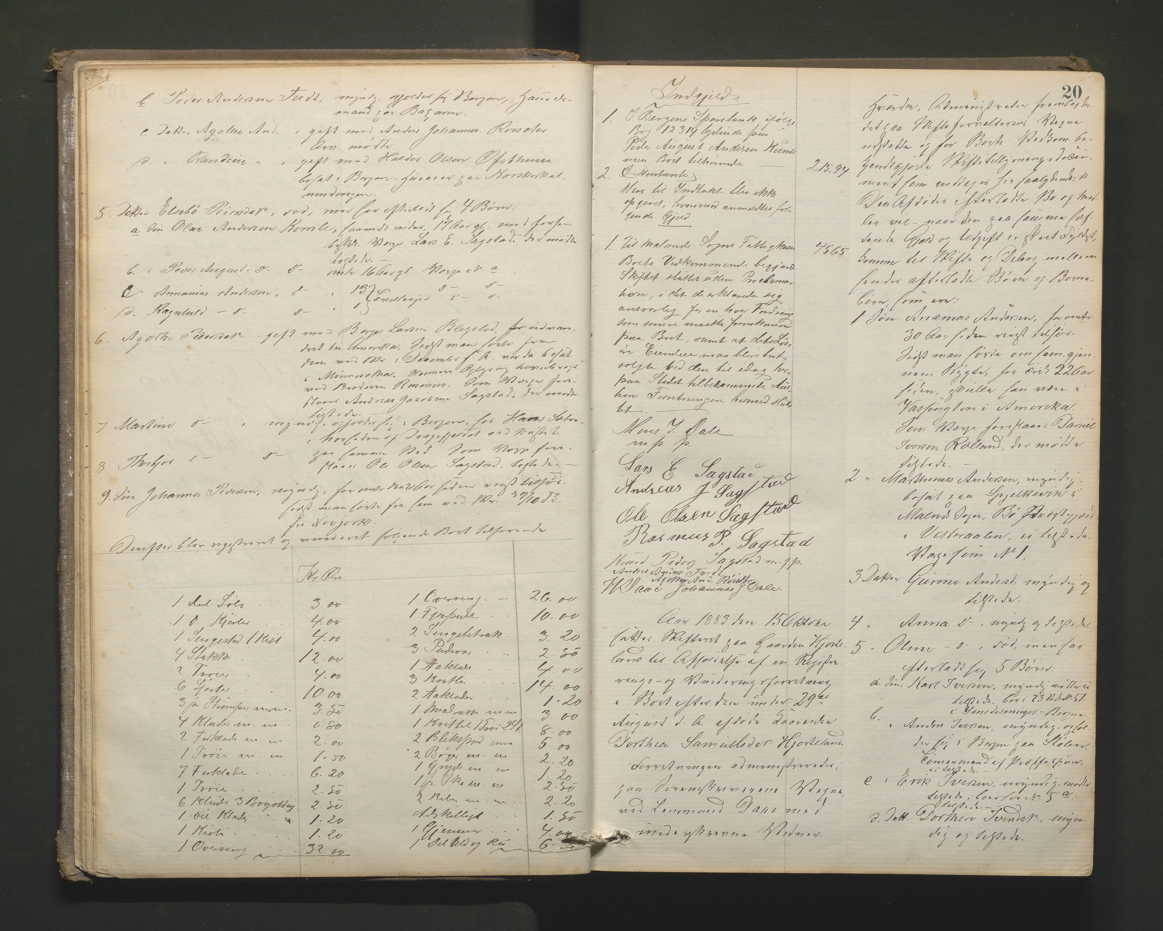 Lensmannen i Hamre, AV/SAB-A-32601/0006/L0001: Registreringsprotokoll, 1881-1896, p. 19b-20a