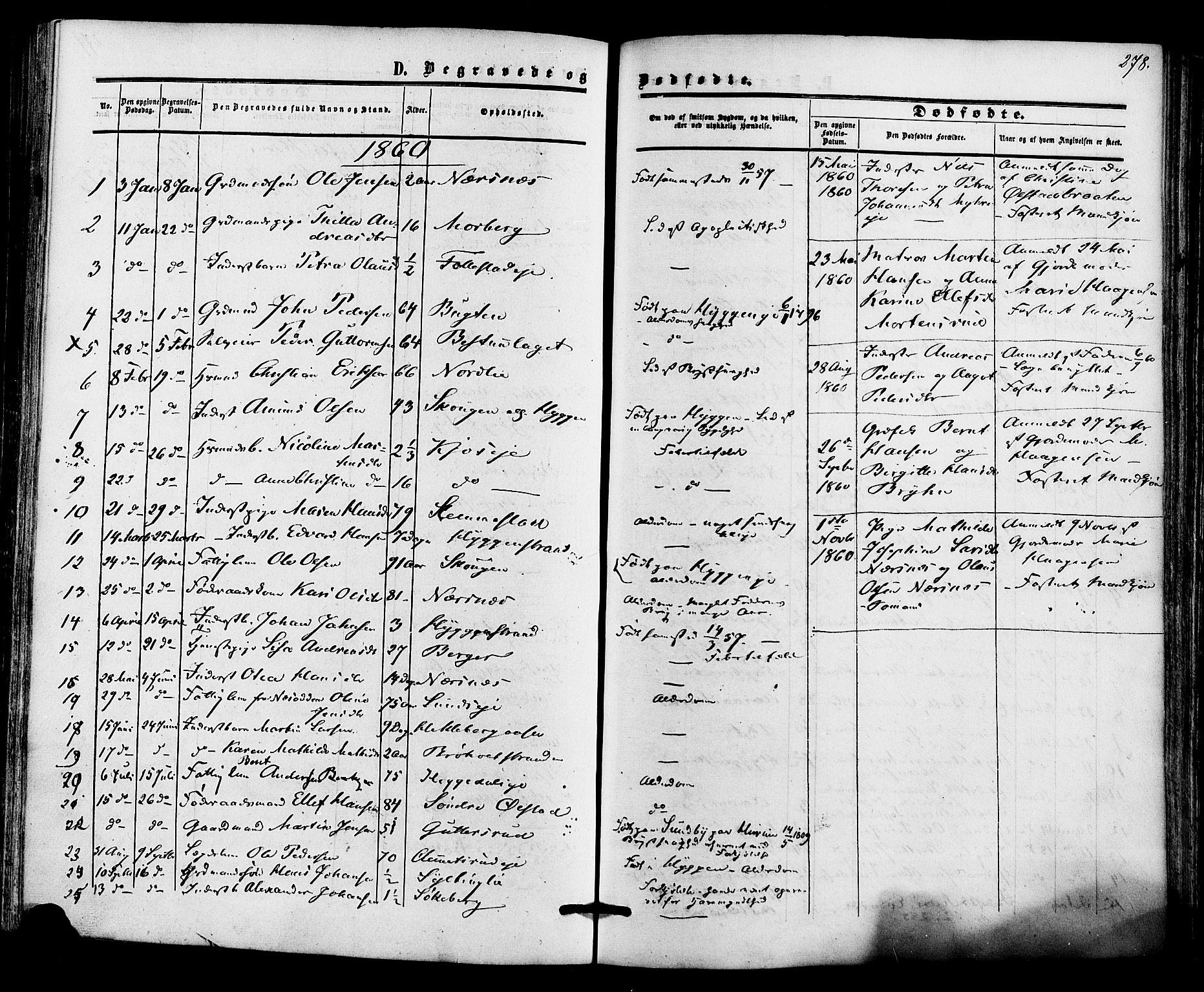Røyken kirkebøker, SAKO/A-241/F/Fa/L0006: Parish register (official) no. 6, 1857-1875, p. 278