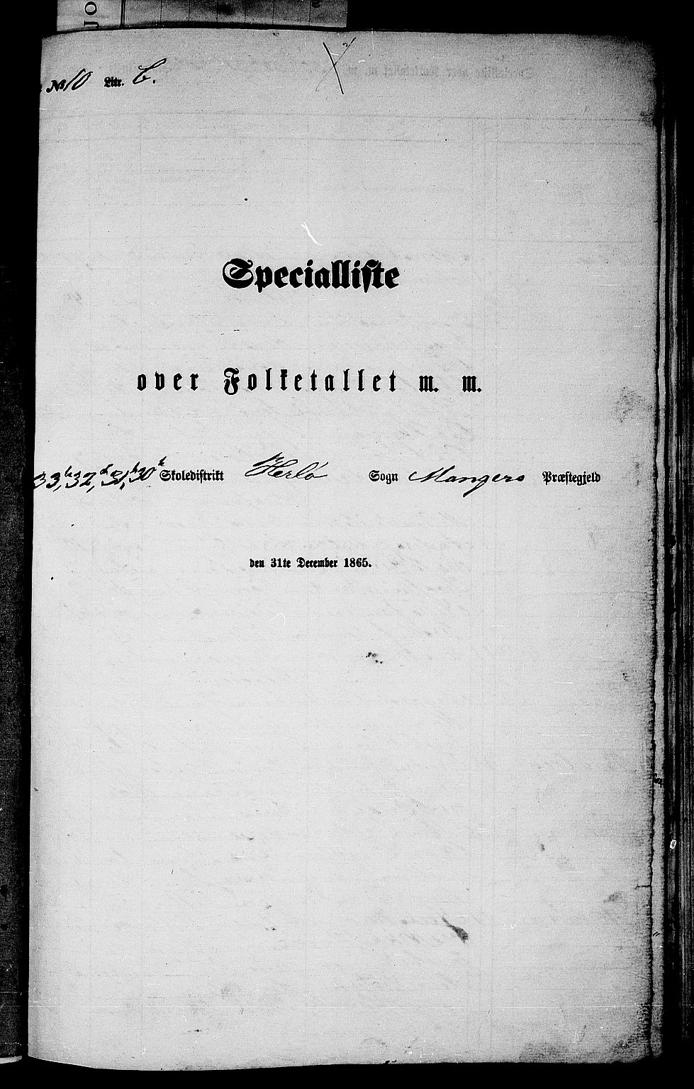 RA, 1865 census for Manger, 1865, p. 201