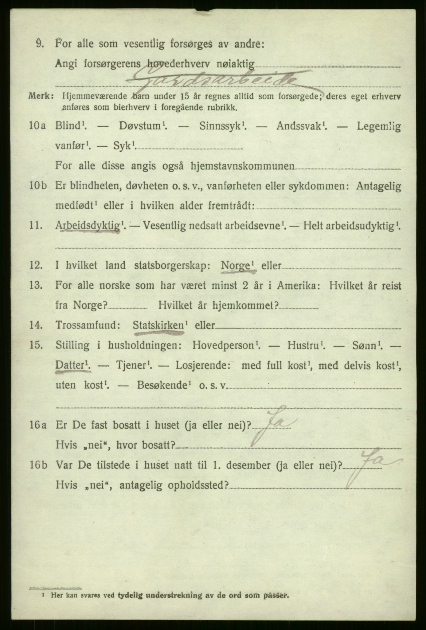 SAB, 1920 census for Evanger, 1920, p. 1918