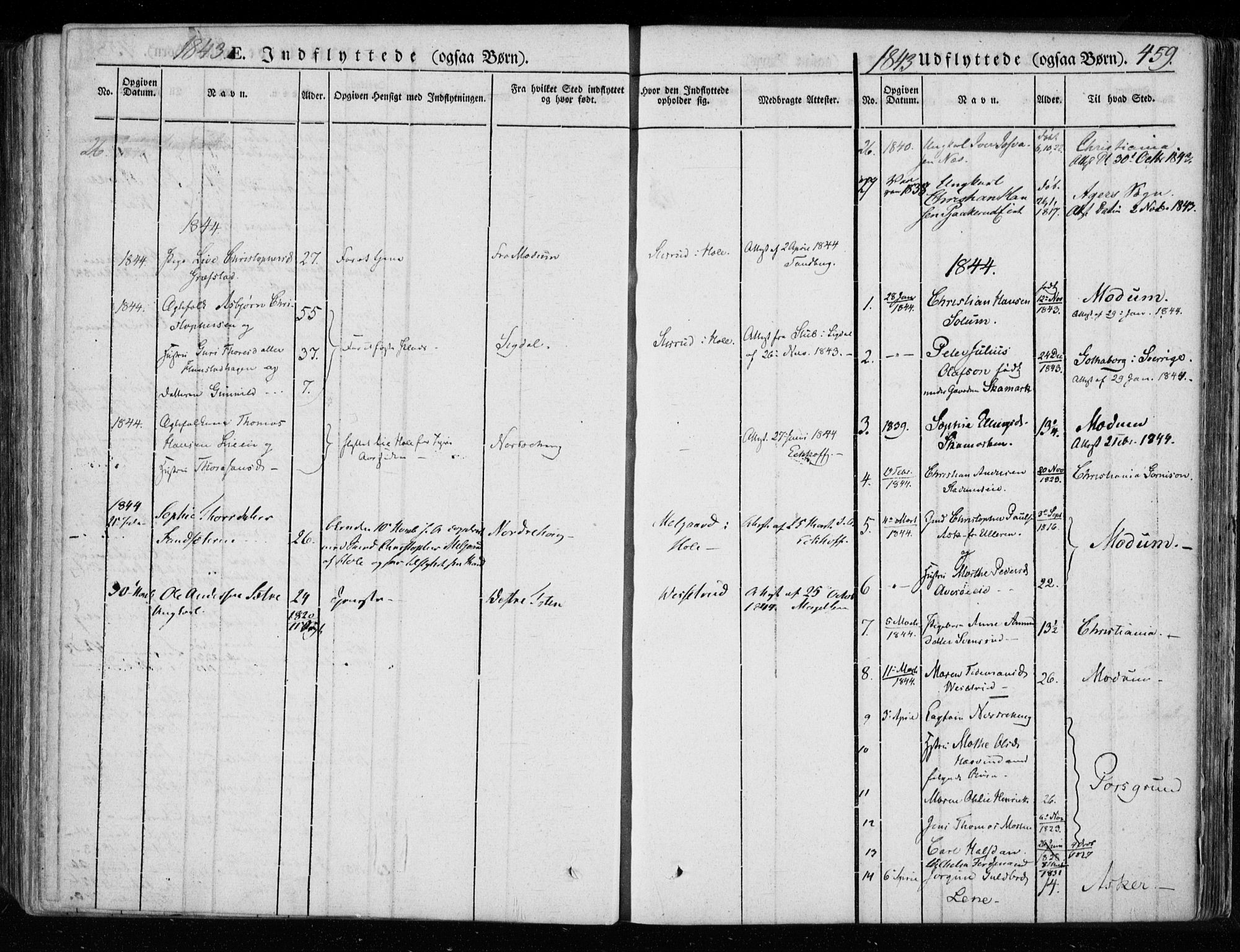 Hole kirkebøker, SAKO/A-228/F/Fa/L0005: Parish register (official) no. I 5, 1833-1851, p. 459