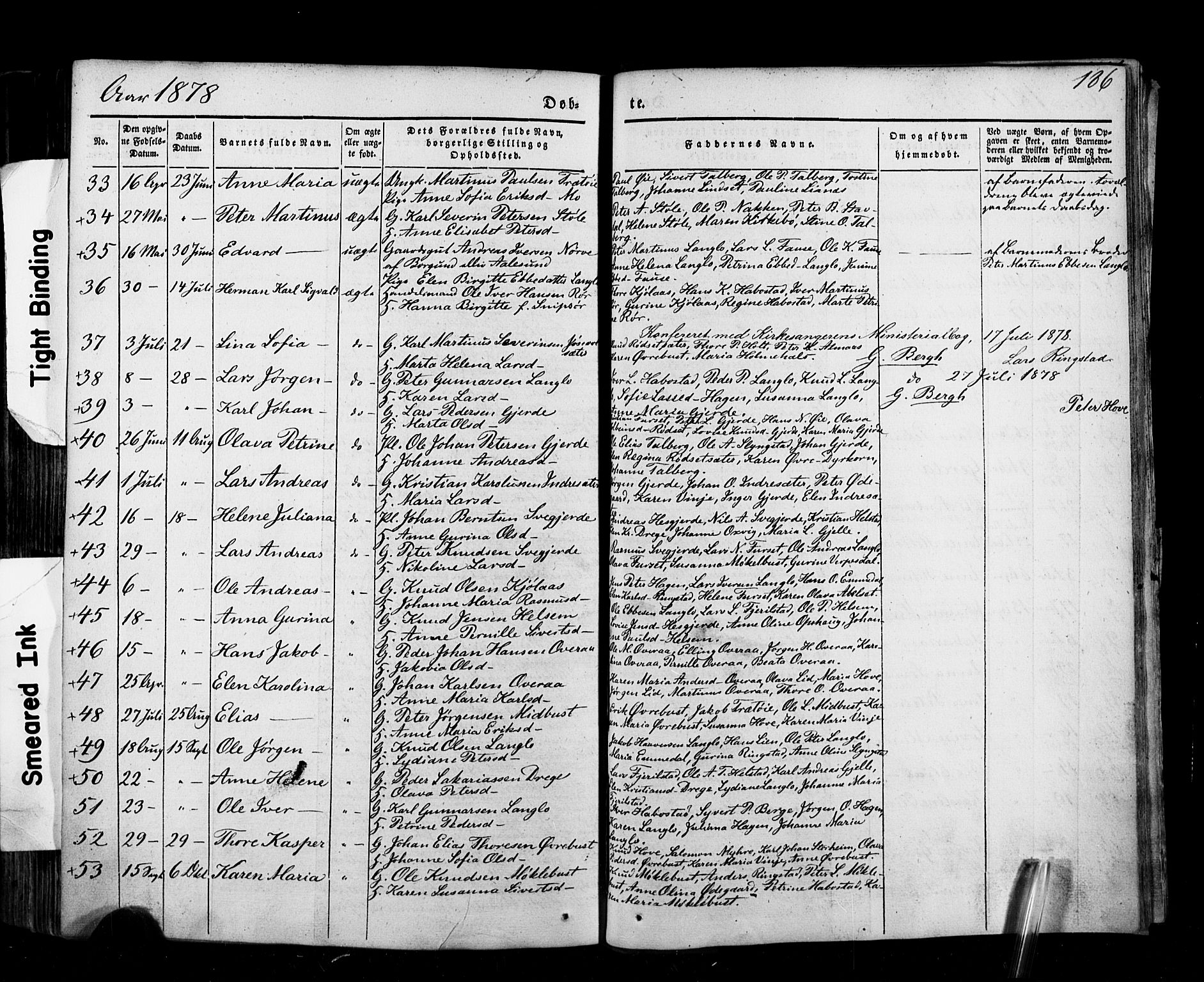 Ministerialprotokoller, klokkerbøker og fødselsregistre - Møre og Romsdal, AV/SAT-A-1454/520/L0275: Parish register (official) no. 520A05, 1844-1881, p. 186