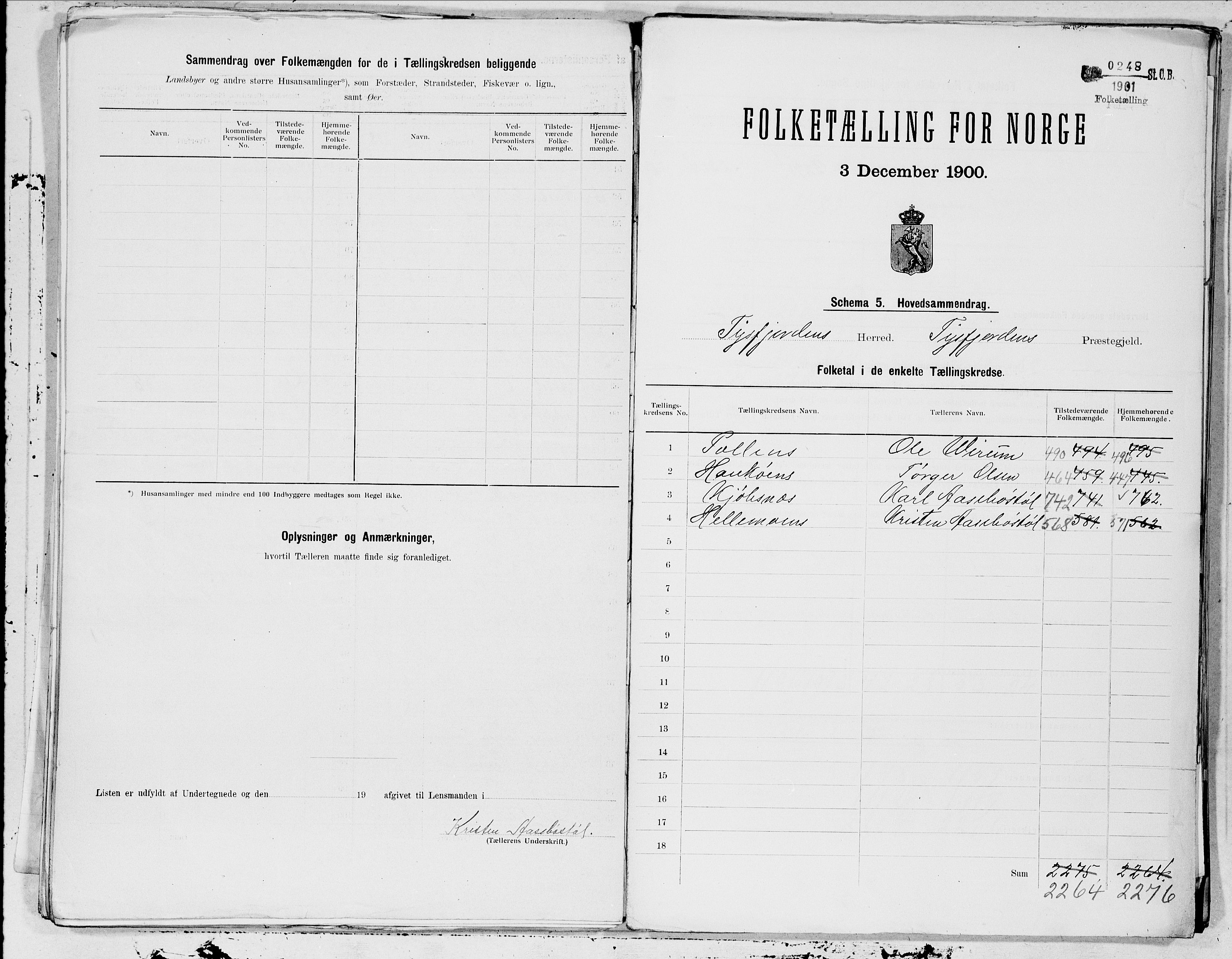 SAT, 1900 census for Tysfjord, 1900, p. 12