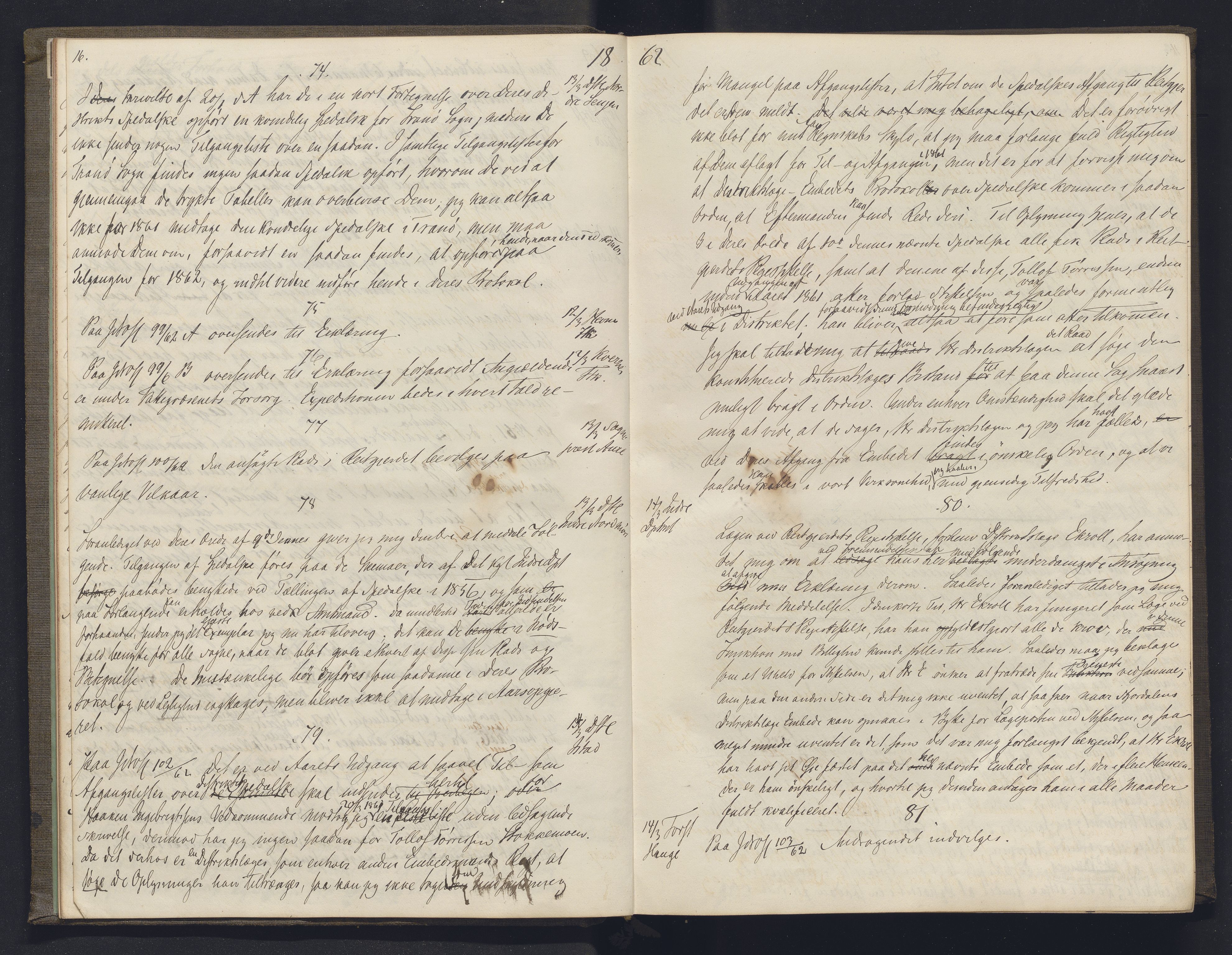 Lepraarkiver - Overlegen for den spedalske sykdom, AV/SAB-A-61001/B.b/L0003: Kopibok, 1862-1865, p. 16-17